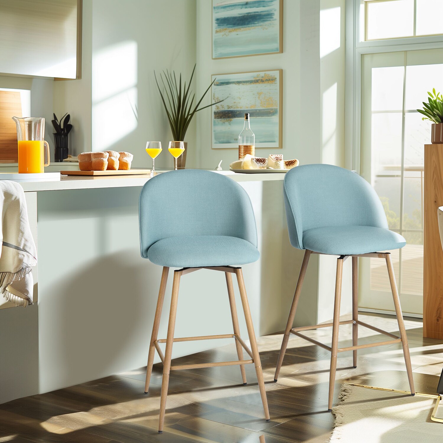Homy Casa HASEEB BLUE 2 stools - View #2