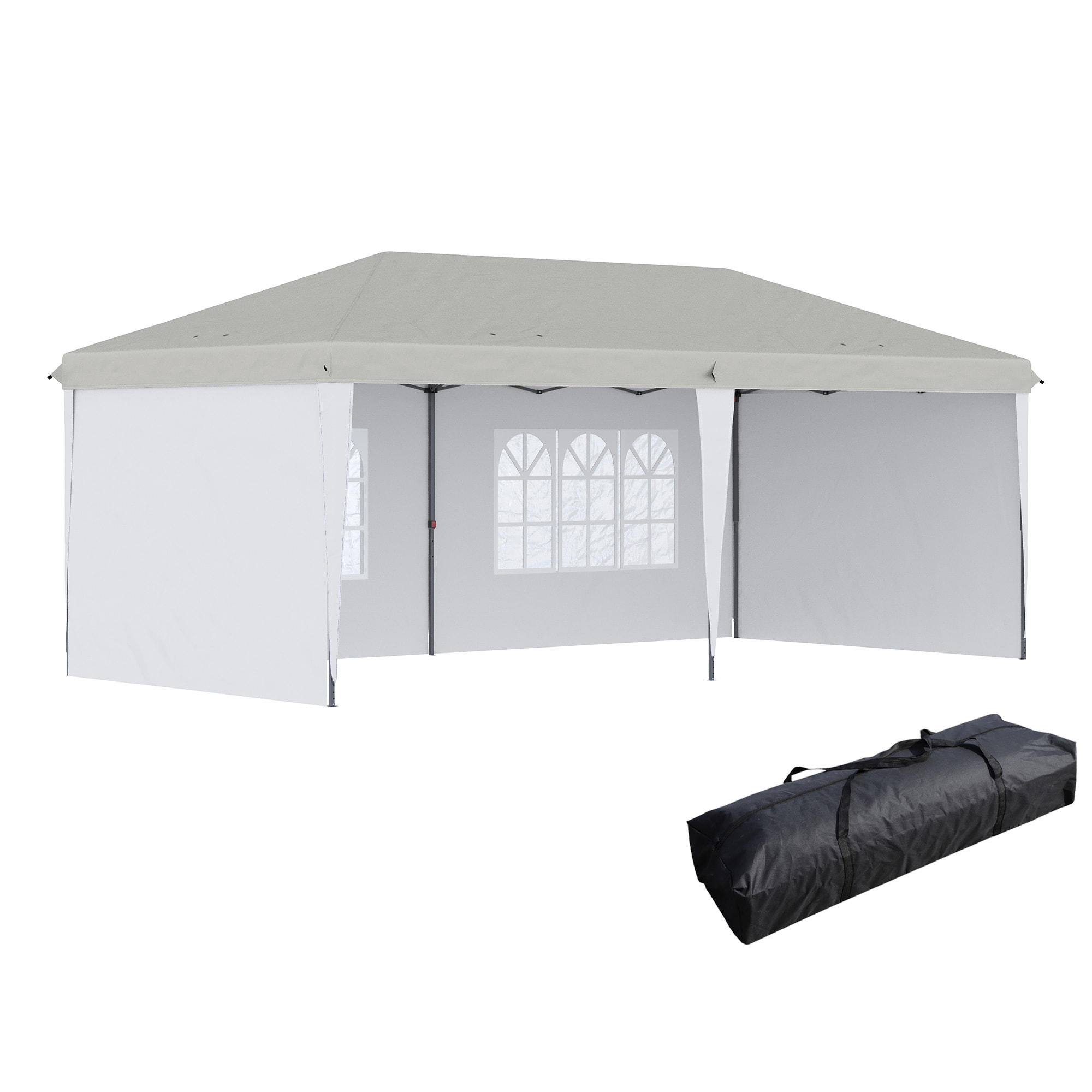 Kahomvis AOS-QP109-250 19.2-Feet x 9.7-Feet Rectangle White Pop-up canopy