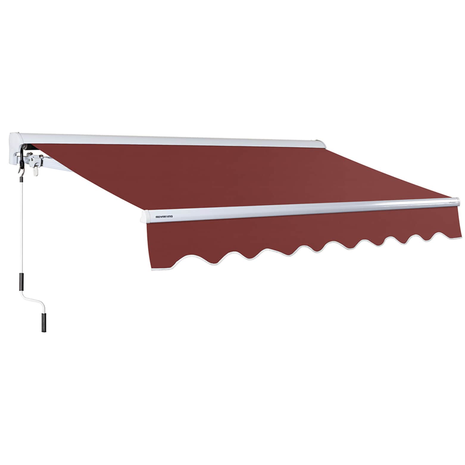 Advaning MA1008-A104H2 118-Inches Wide x 98-Inches Projection x 10-Inches Height Fabric Terracotta Solid Manual Retractable Patio Awning