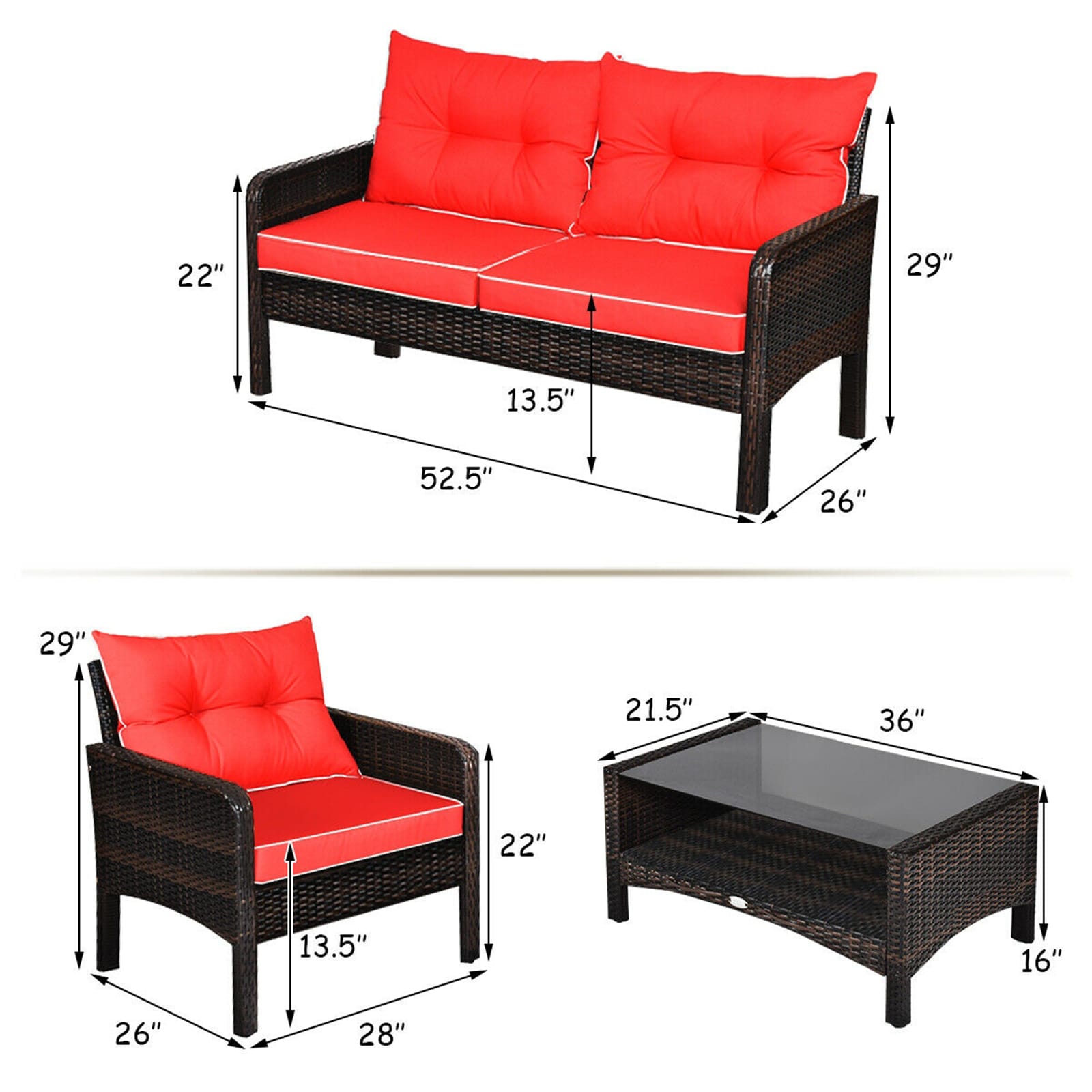 WELLFOR OUG68637ARE+ Patio-Conversation-Sets - View #5