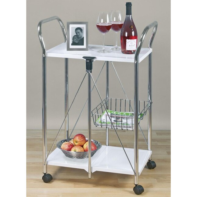 WENKO White Metal Base with Steel Top Kitchen Cart (22.2-in x 17.3-in x 35.6-in) WENKO White Metal Base with Steel Top Kitchen Cart (22.2-in x 17.3-in x 35.6-in)