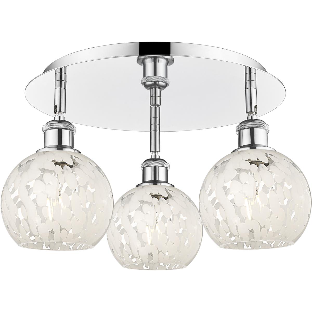 Innovations Lighting 2674191 516-3C-PC-G1216-6WM Ballston White Mouchette Flush Mount