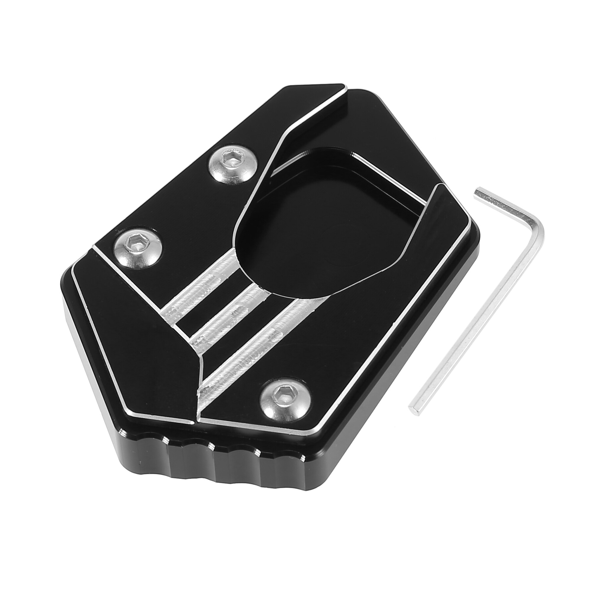 Unique Bargains Motorcycle Kickstand Pad Support Foot Plate Parking Stand Side Stand Extension Pad Black Aluminum Alloy for Honda CBR650R 2019-2020