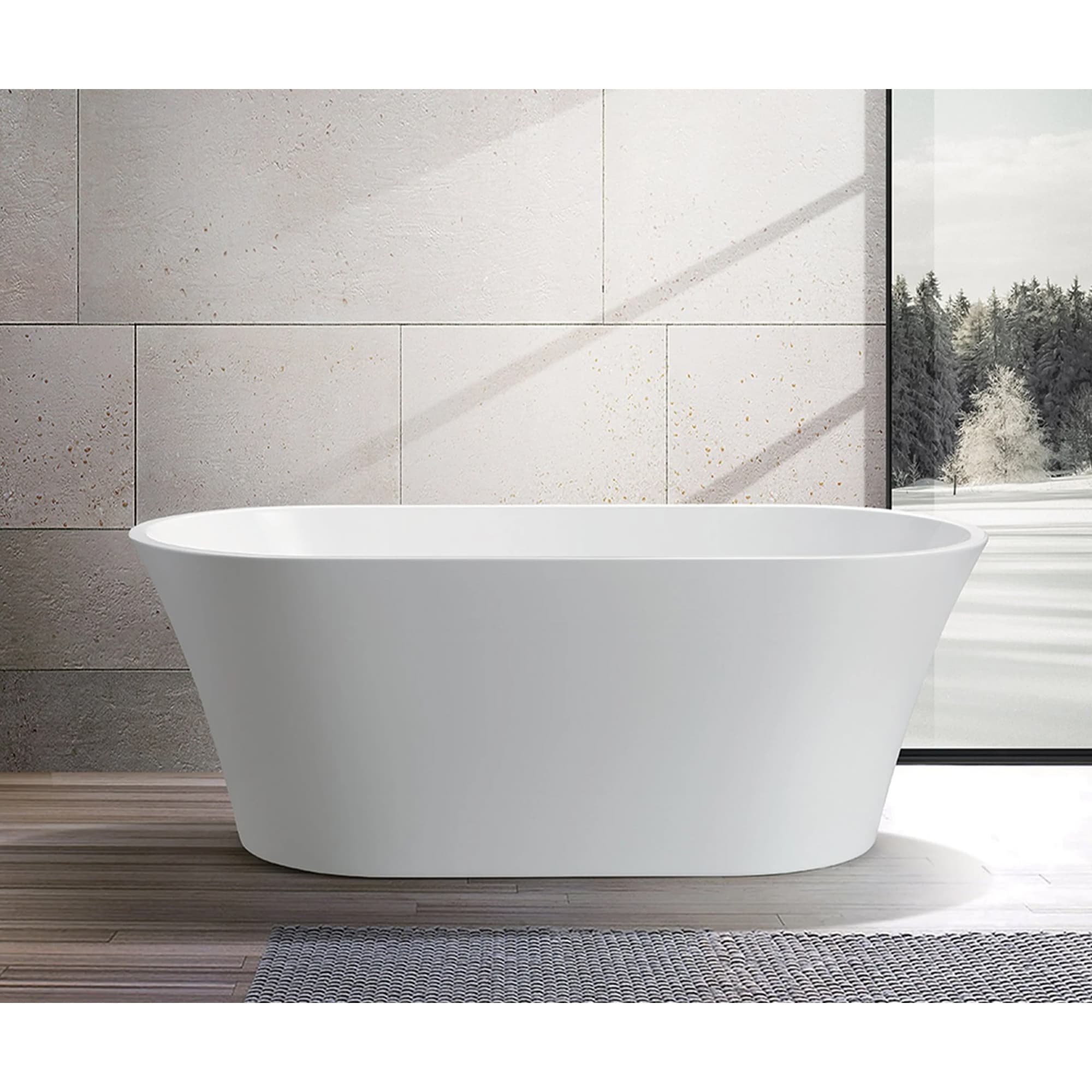 Antony 63" White Acrylic Freestanding Soaking Bathtub