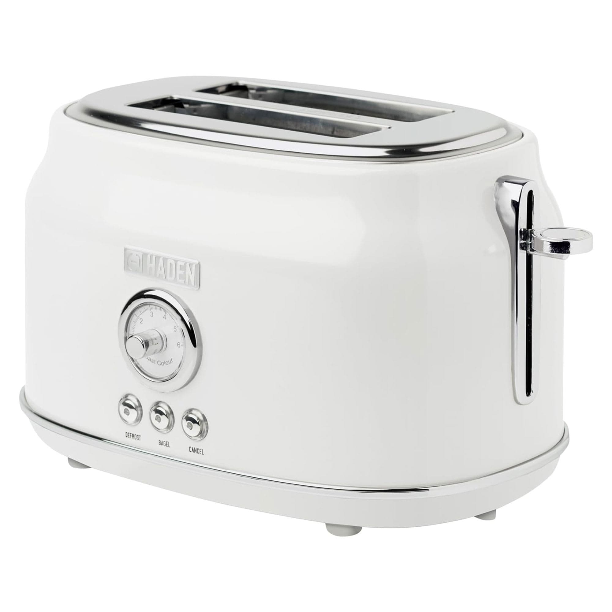 Haden 405974 Dorset 2 Slice Extra Wide Slot Toaster with Cool Touch Exterior Removable Crumb Tray and 6 Variable Browning Control Ivory