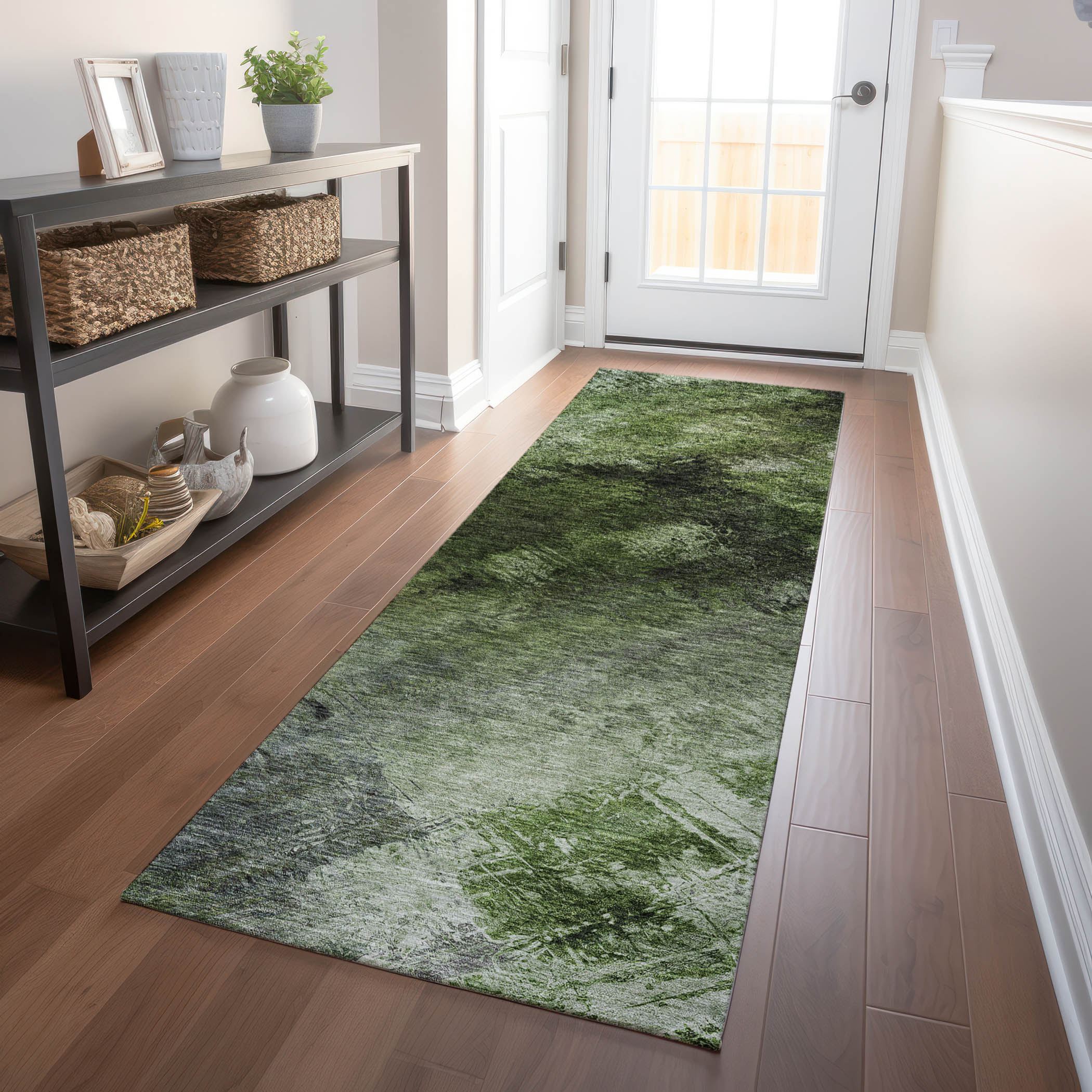 Addison Rugs ACN590GE2X8 Chantille ACN590GE 2 x 7 (ft) Polyester Green Rectangular Indoor/Outdoor Geometric Moroccan Machine washable Runner rug