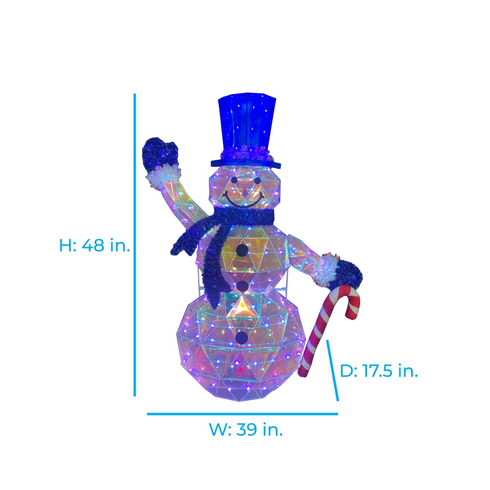 Holiday Living 4-ft Prismatic Snowman Decoration ES79-017L at Lowes.com