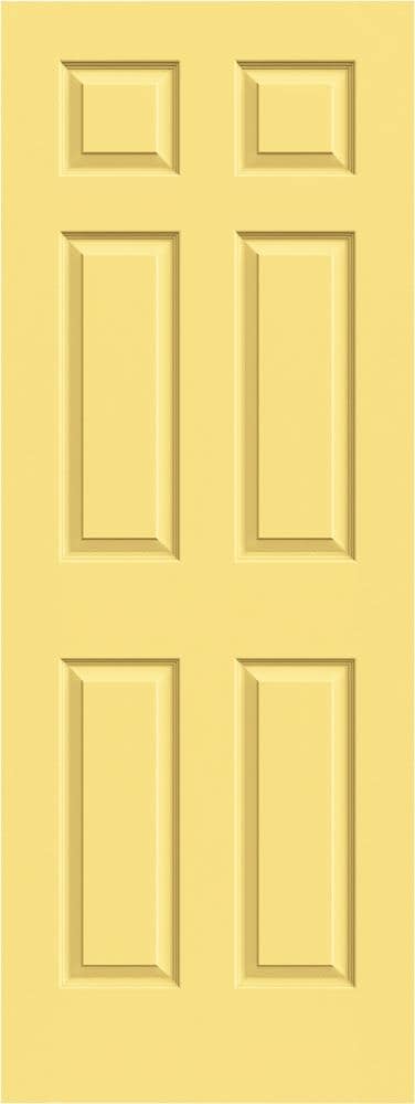 JELD-WEN LOWOLJW136500489 Colonist 24-in x 80-in Marigold 6-panel Textured Solid Core Prefinished Molded Composite Slab Door
