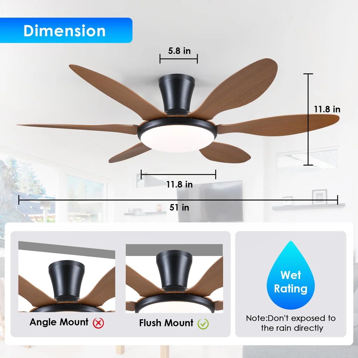 Kviflon LS8912-51BW Ceiling-Fans - View #6