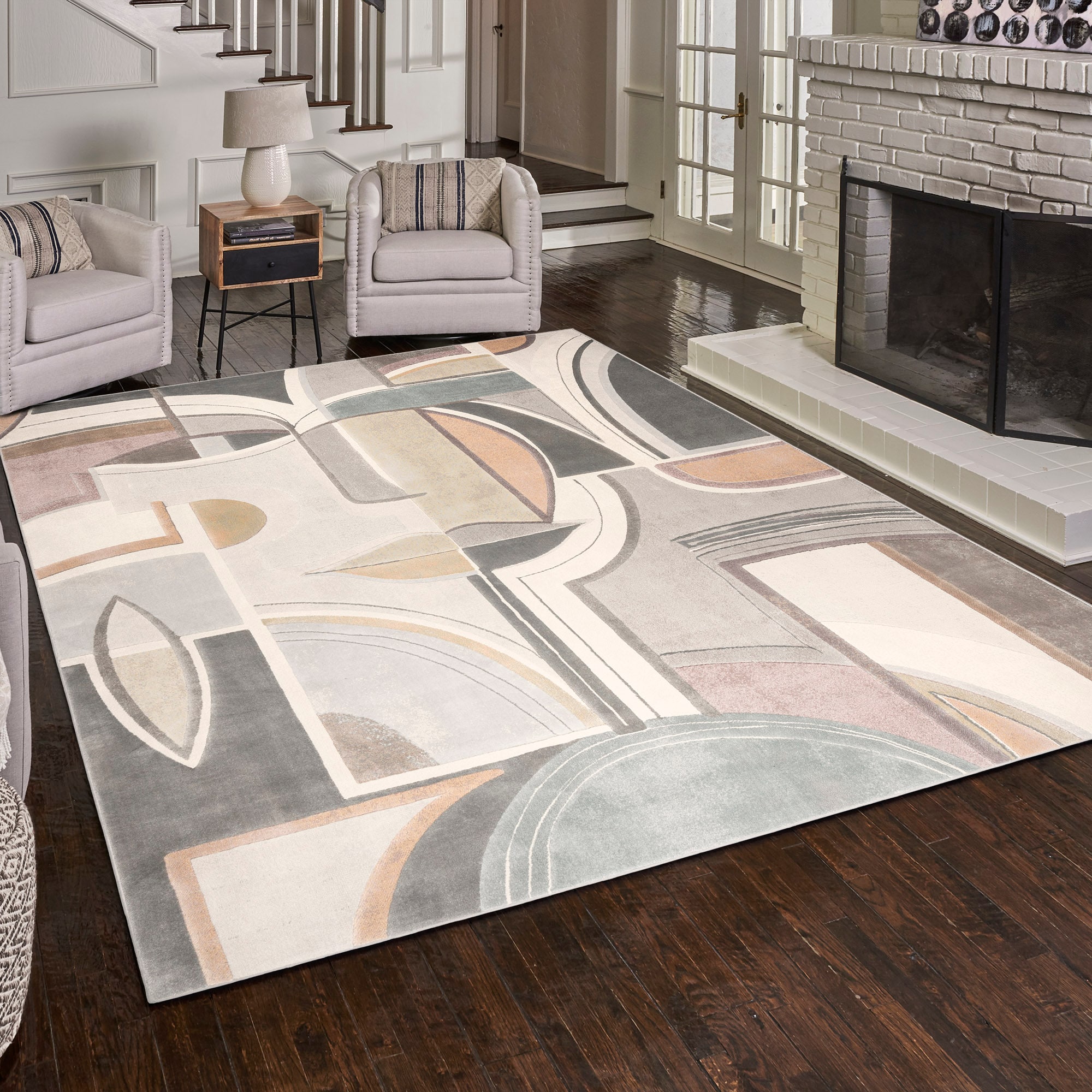 Blayne 8' x 10' Multicolor Geometric Polypropylene Area Rug