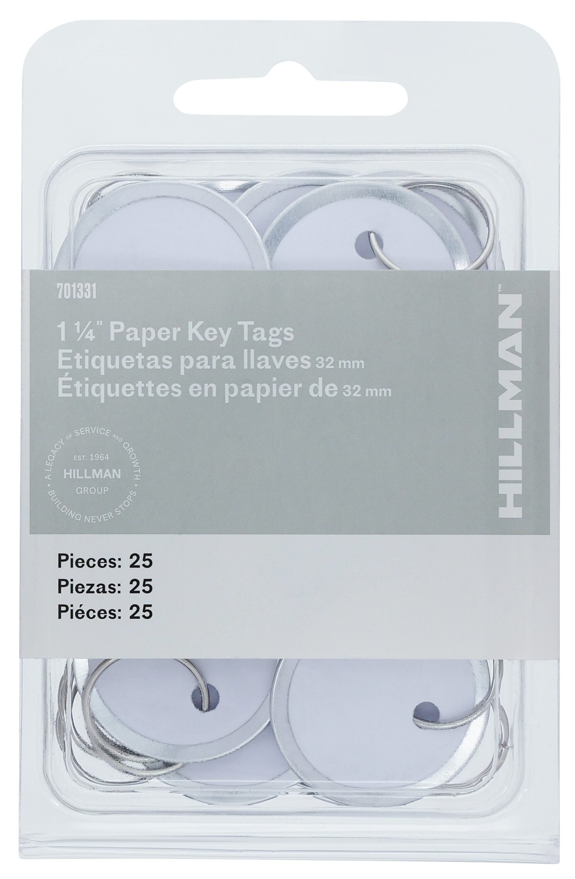 Metal Rim Paper Key Tag with Keyring 2-1/4 Inch Round