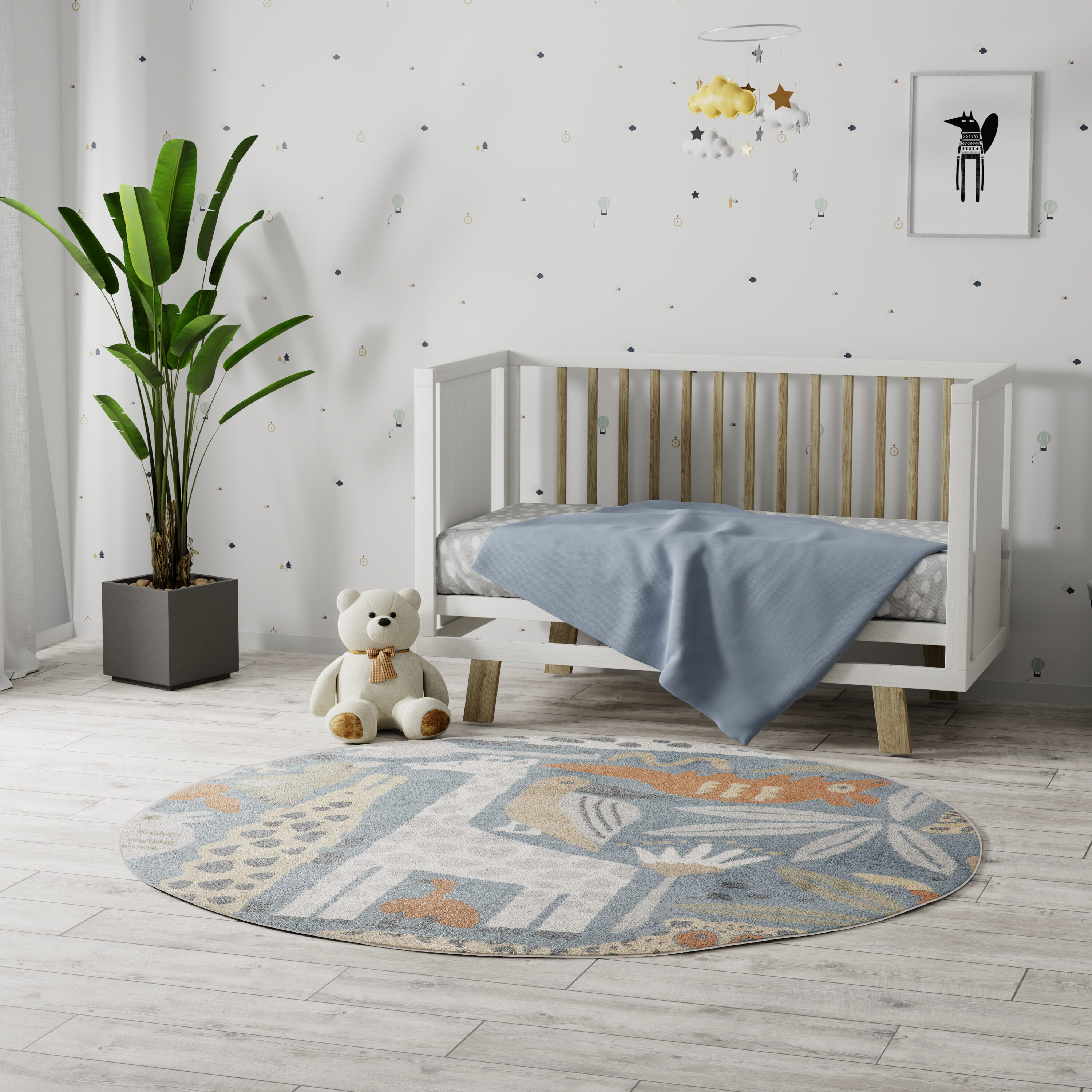 Nourison Home 099446996695 Astra Machine Washable 4 x 4 (ft) Loomed Polyester Multicolor Round Indoor Machine washable Area rug