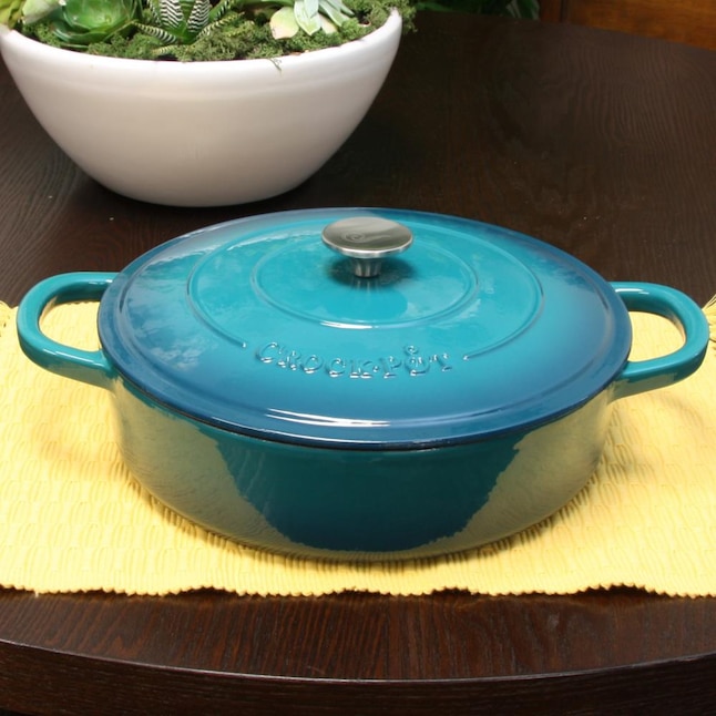 Crock-Pot 2-Piece Artisan 8-in Cast Iron Cooking Pan with Lid in the ...