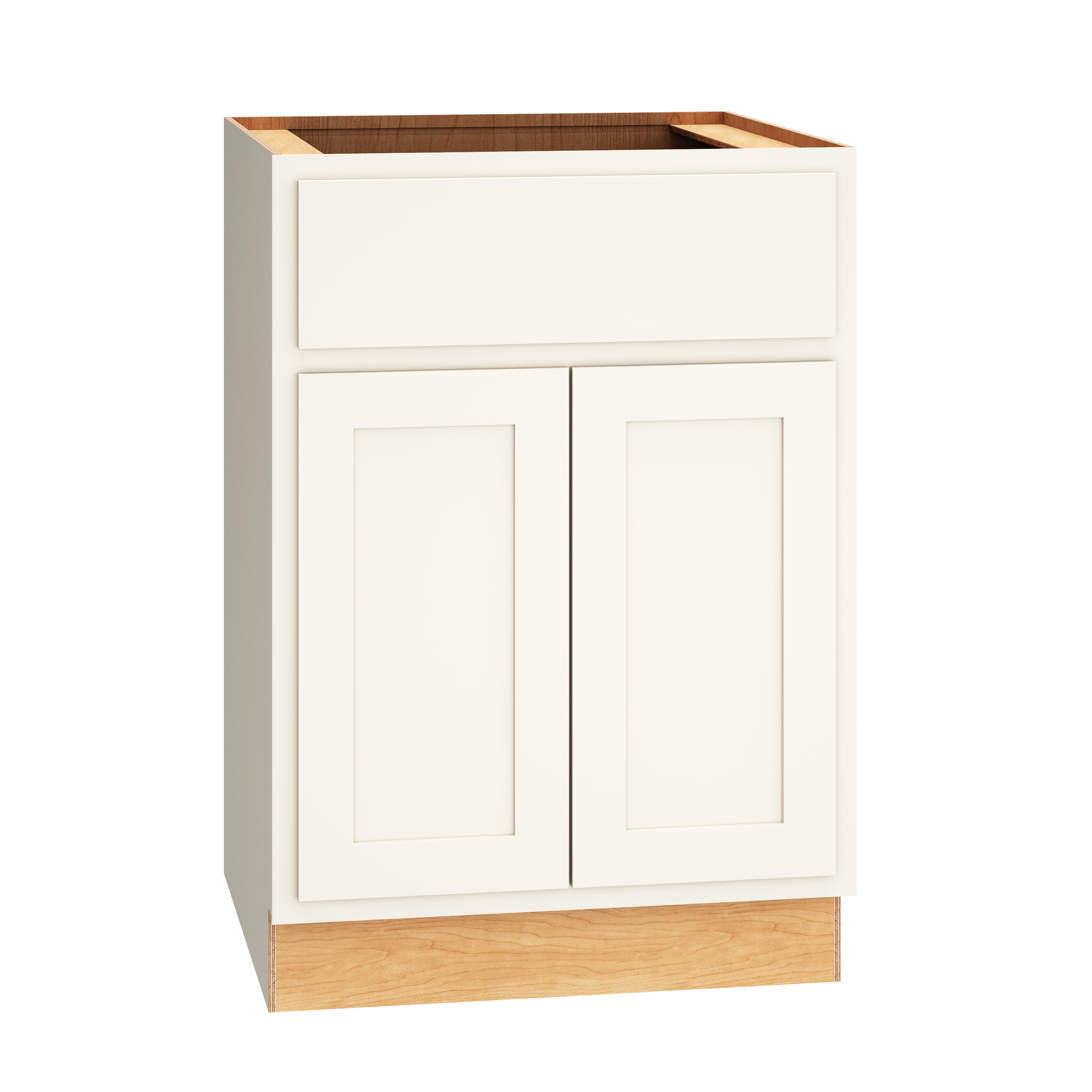 Diamond Express Jamestown 15-in W x 34.5-in H x 24-in D White Partial Overlay 1-Drawer Base Fully Assembled Plywood Cabinet (Recessed Panel Shaker Style)