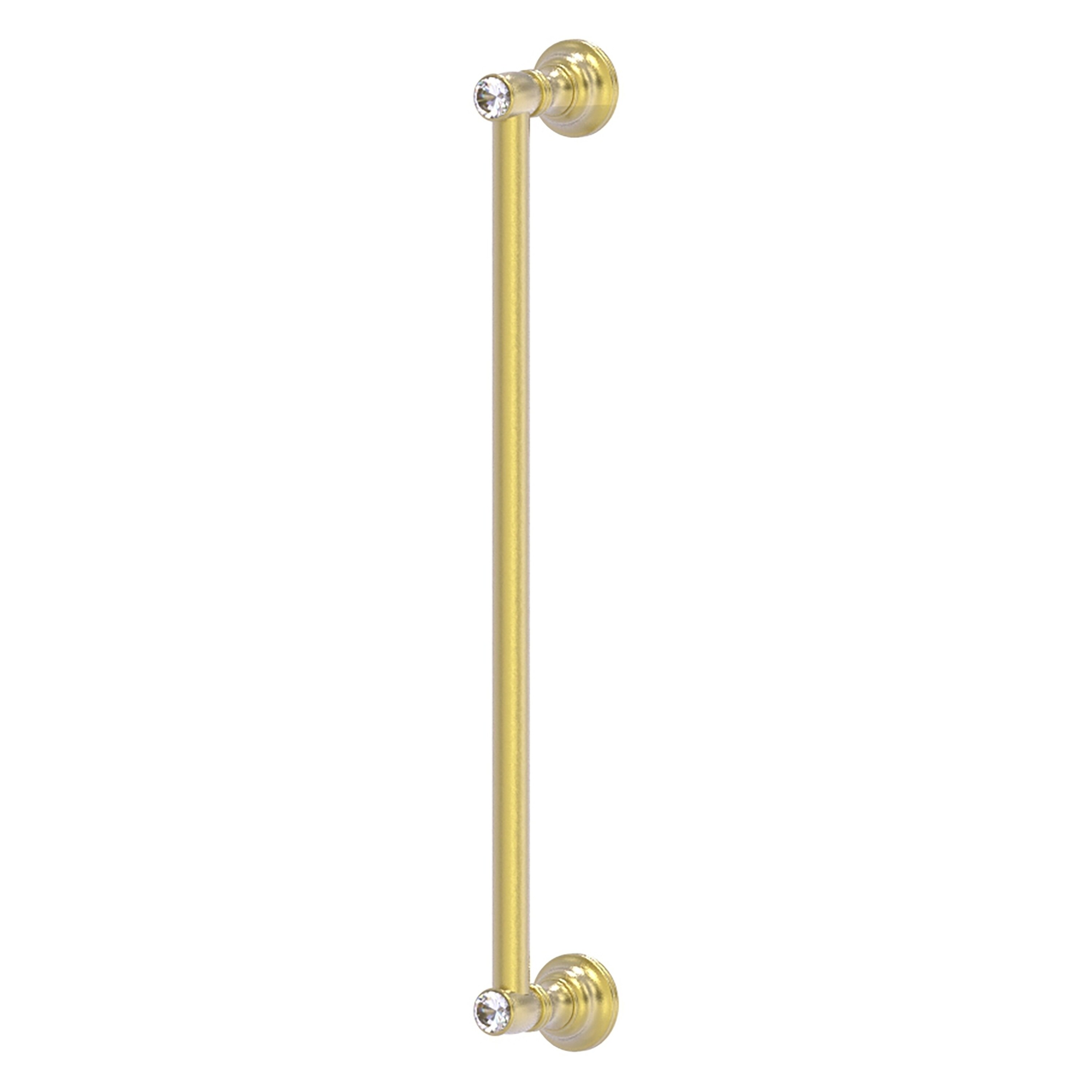 Allied Brass CC-3-18-SBR Carolina Crystal 18-in , 457mm Center to Center Satin Brass Dual Mount Cylindrical Bar For Use on Appliances Drawer Pulls