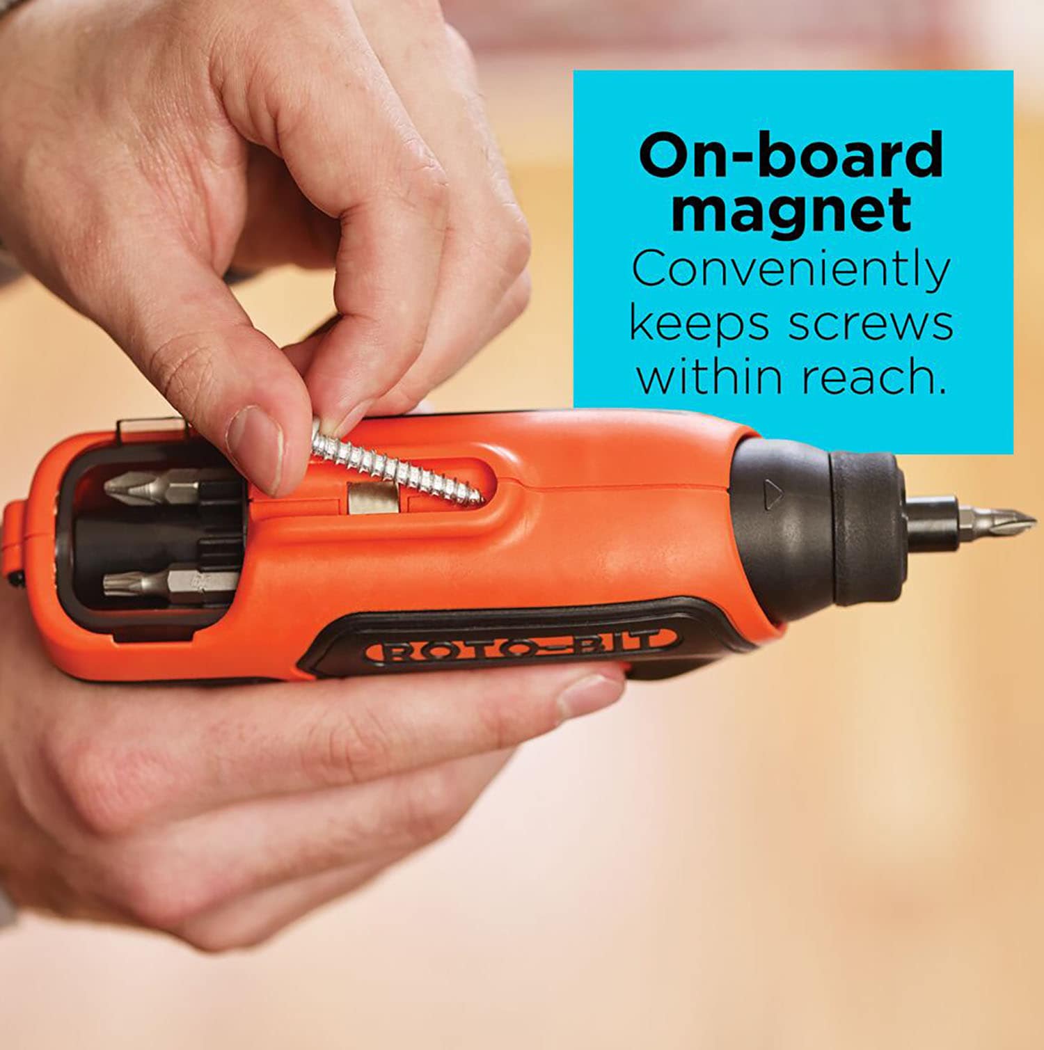 BLACK+DECKER ROTO-BIT 4-Volt Max 3/8-in Cordless Screwdriver (1-Battery  Included and Charger Included) in the Cordless Screwdrivers department at