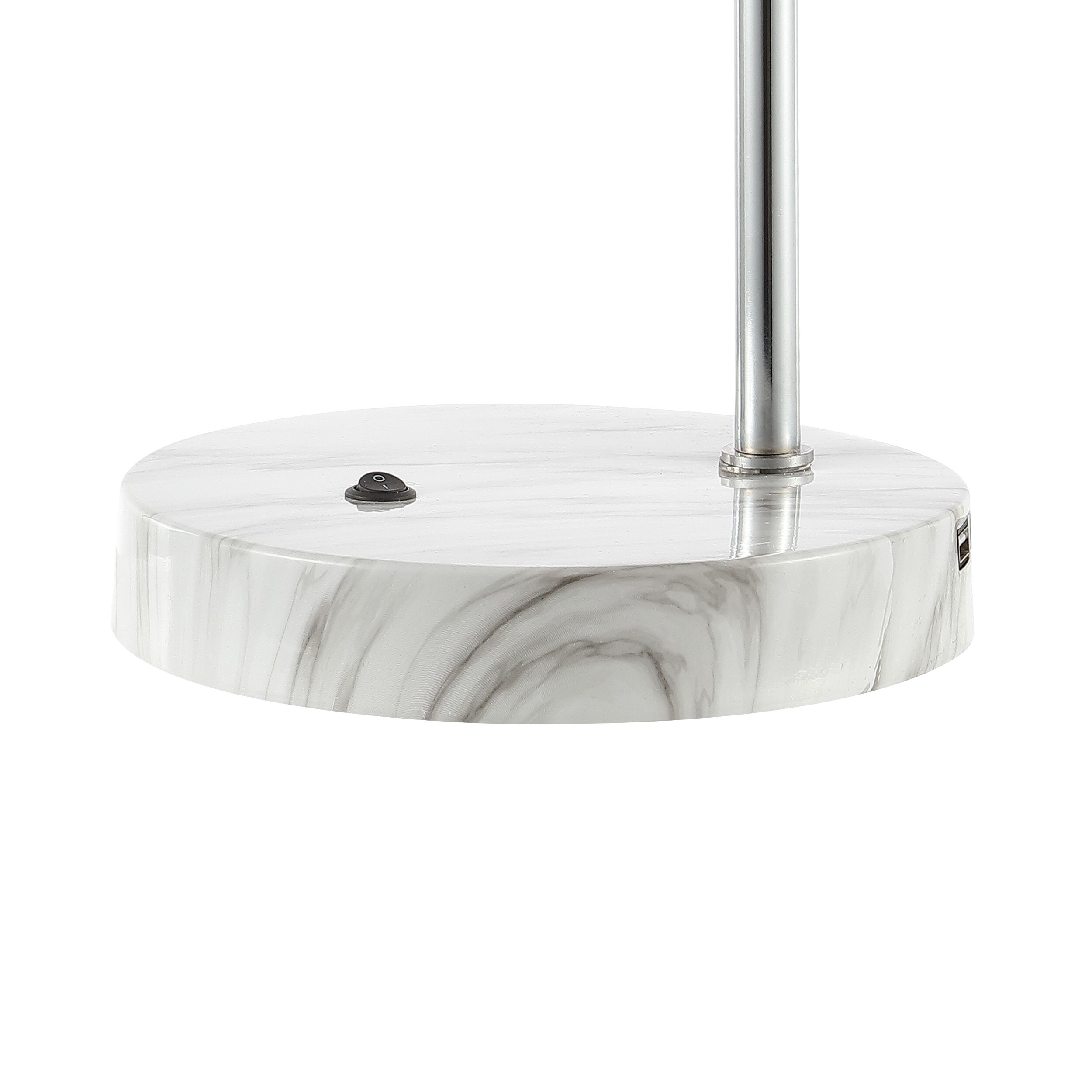Ada 20" Chrome Industrial Glass LED Task Lamp with USB Port