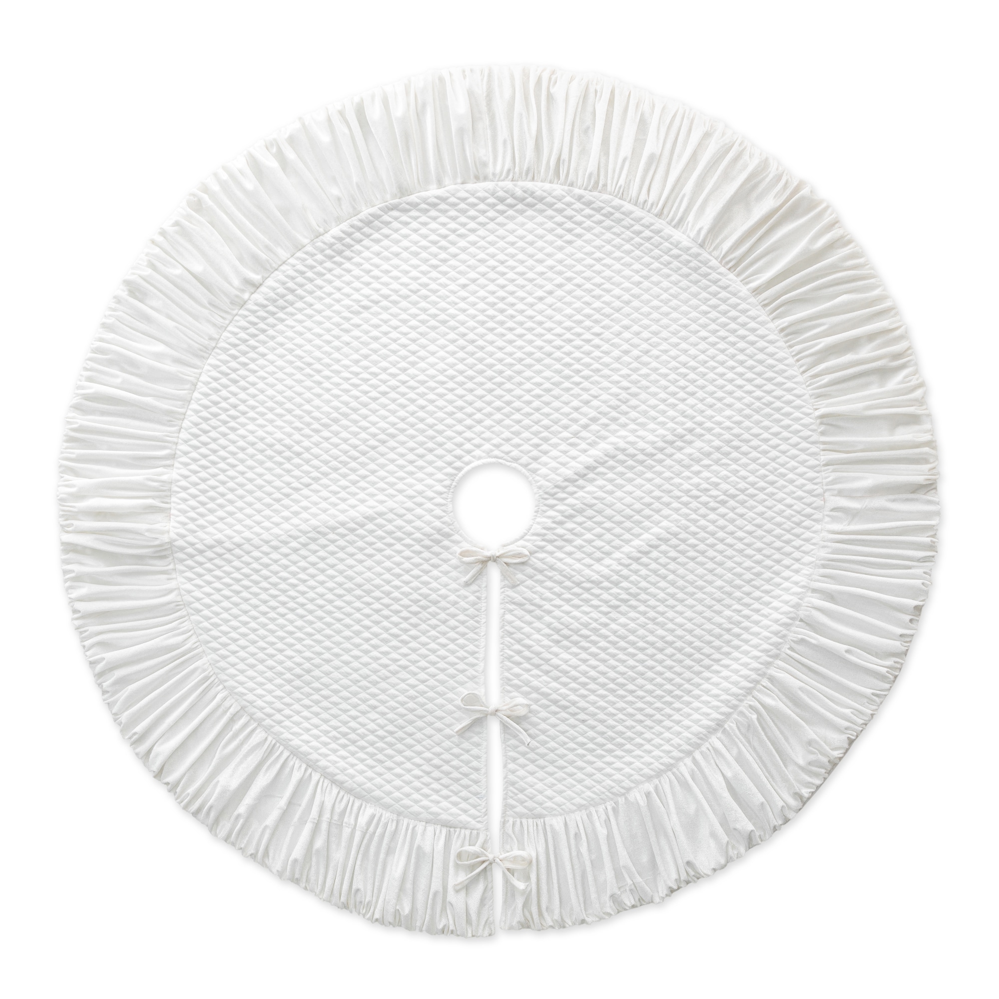 Glitzhome 2020100002 48-Inches White Tree skirt