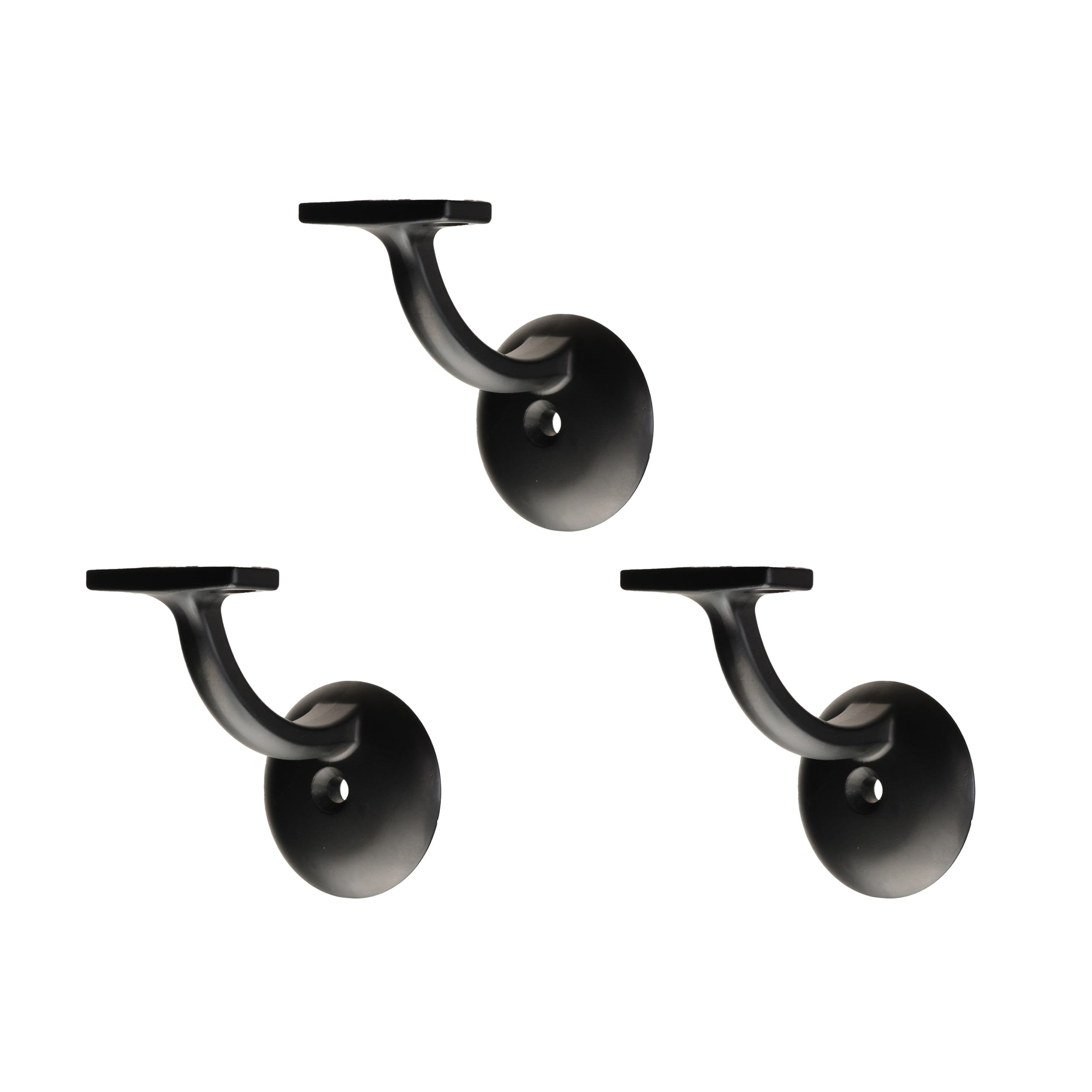 RELIABILT WG3003SB 2.75-Inches x 3-Inches Satin Black (3-Pack) Finished Zinc alloy Handrail bracket