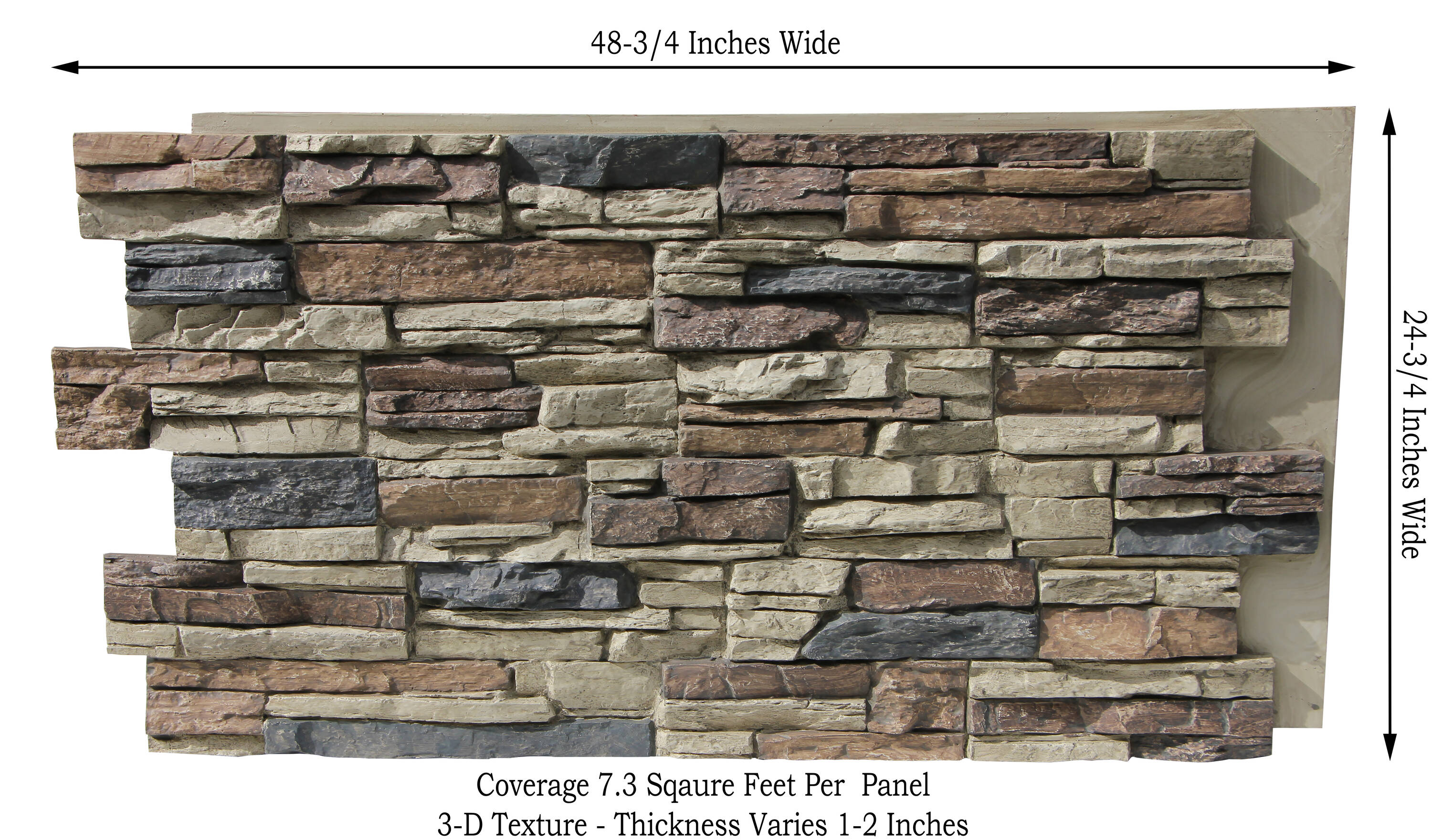 Lightning Ridge 48" x 24" Faux Stone Siding Panel in Nature Spirit