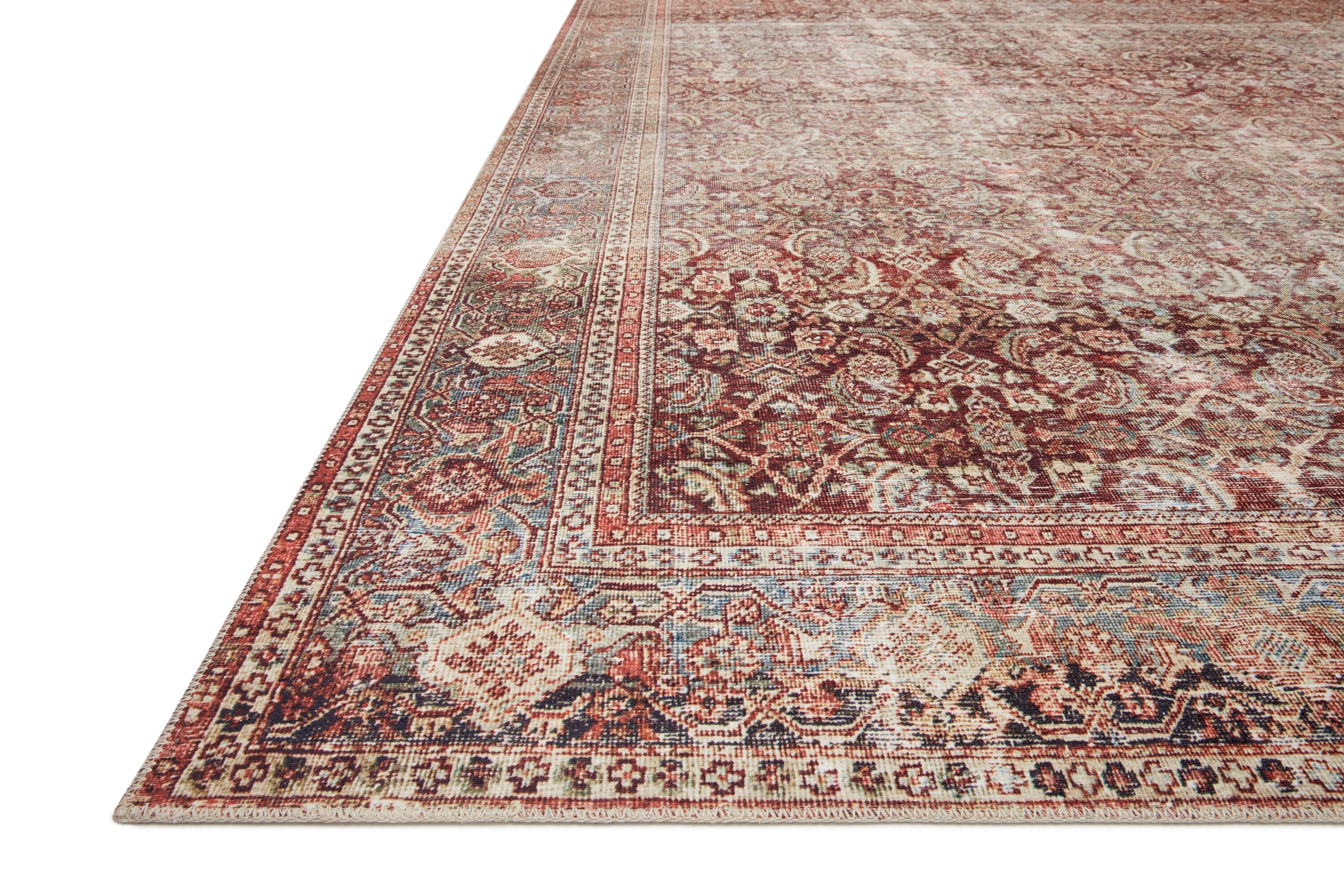 Layla Red and Beige Synthetic Runner Rug 2'-6" x 12'-0"
