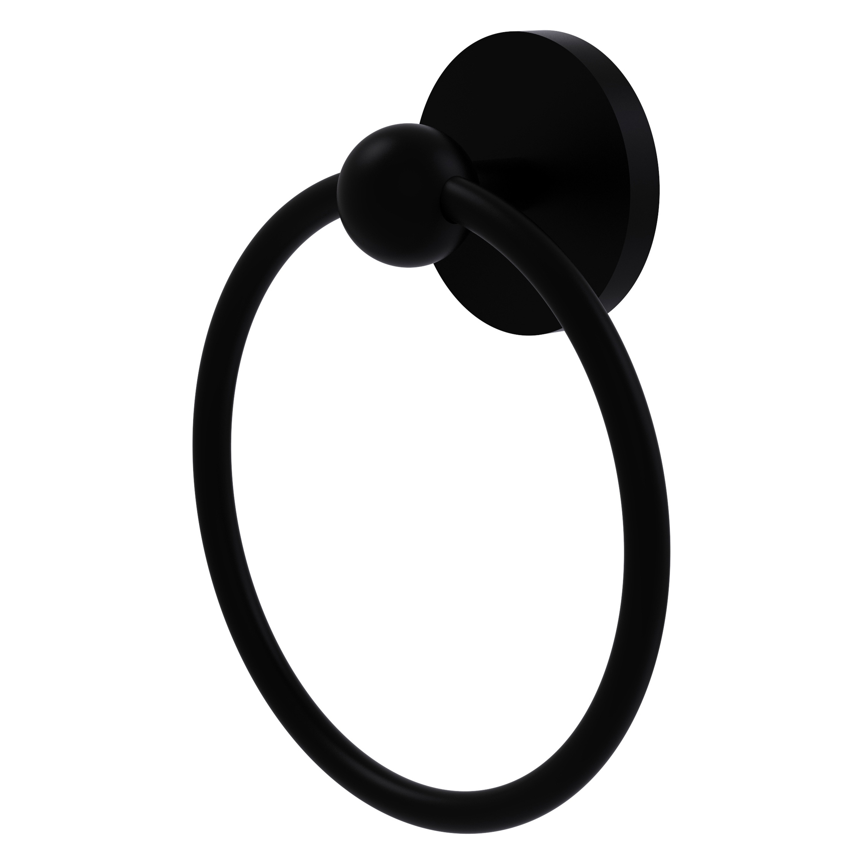 Allied Brass 1016-BKM Skyline Matte Black Wall mount Single Towel Ring