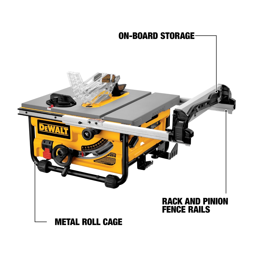Rendezvous Verleiding Stoffig DEWALT 10-in 15-Amp Portable Benchtop Table Saw with Folding Stand in the  Table Saws department at Lowes.com