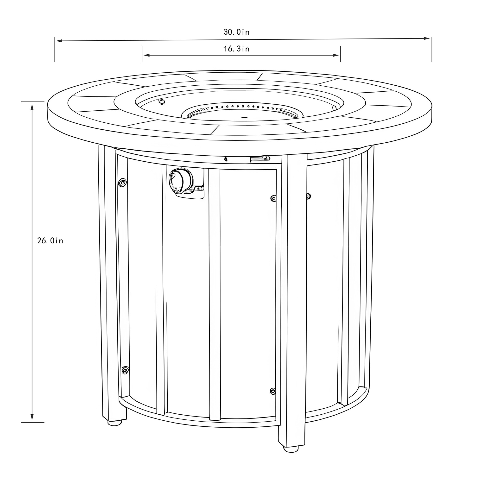 SINOFURN SYA640161BK Outdoor-Gas-Firepits - View #6