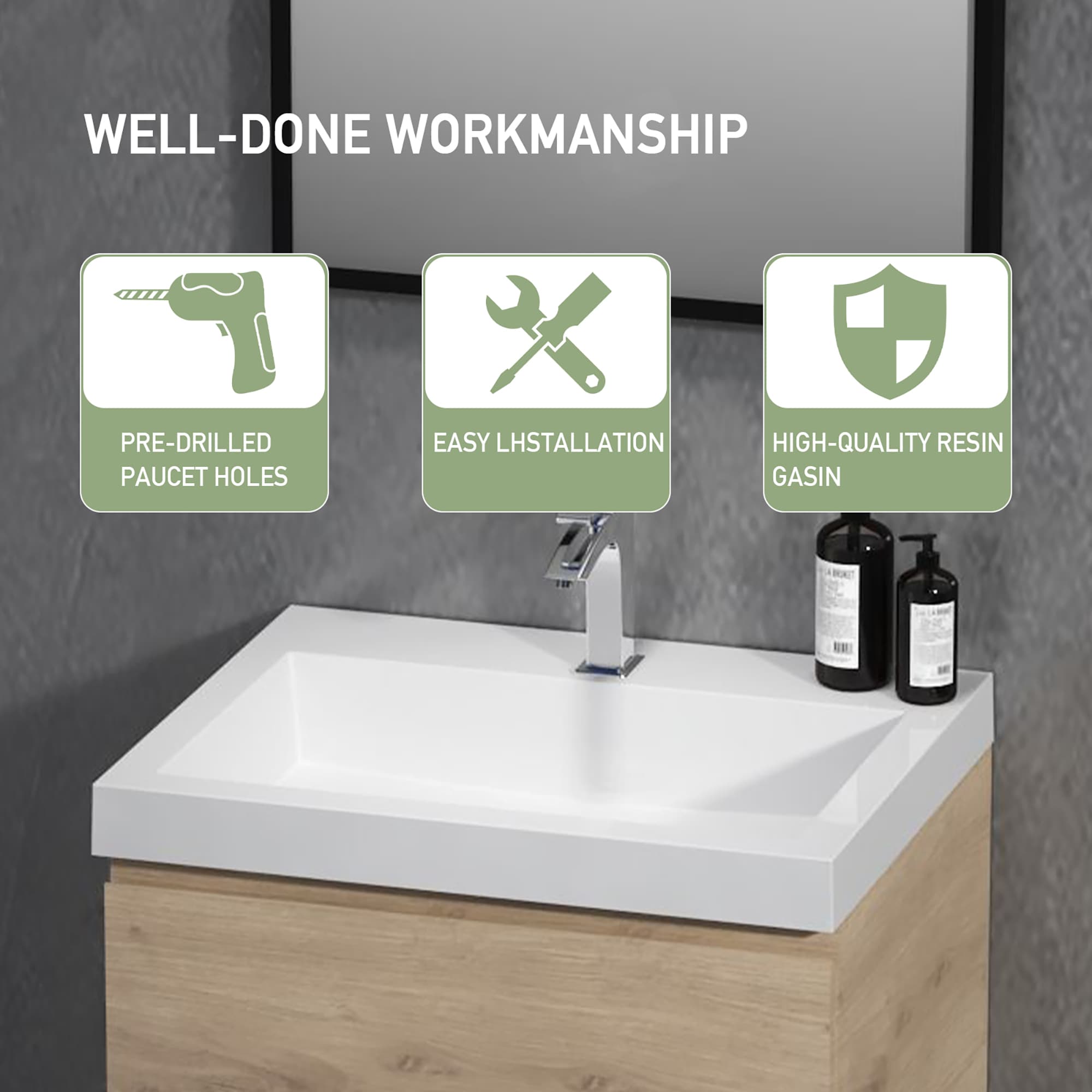 WELLFOR AYTO-24LB Bath-Vanity-Combo - View #2