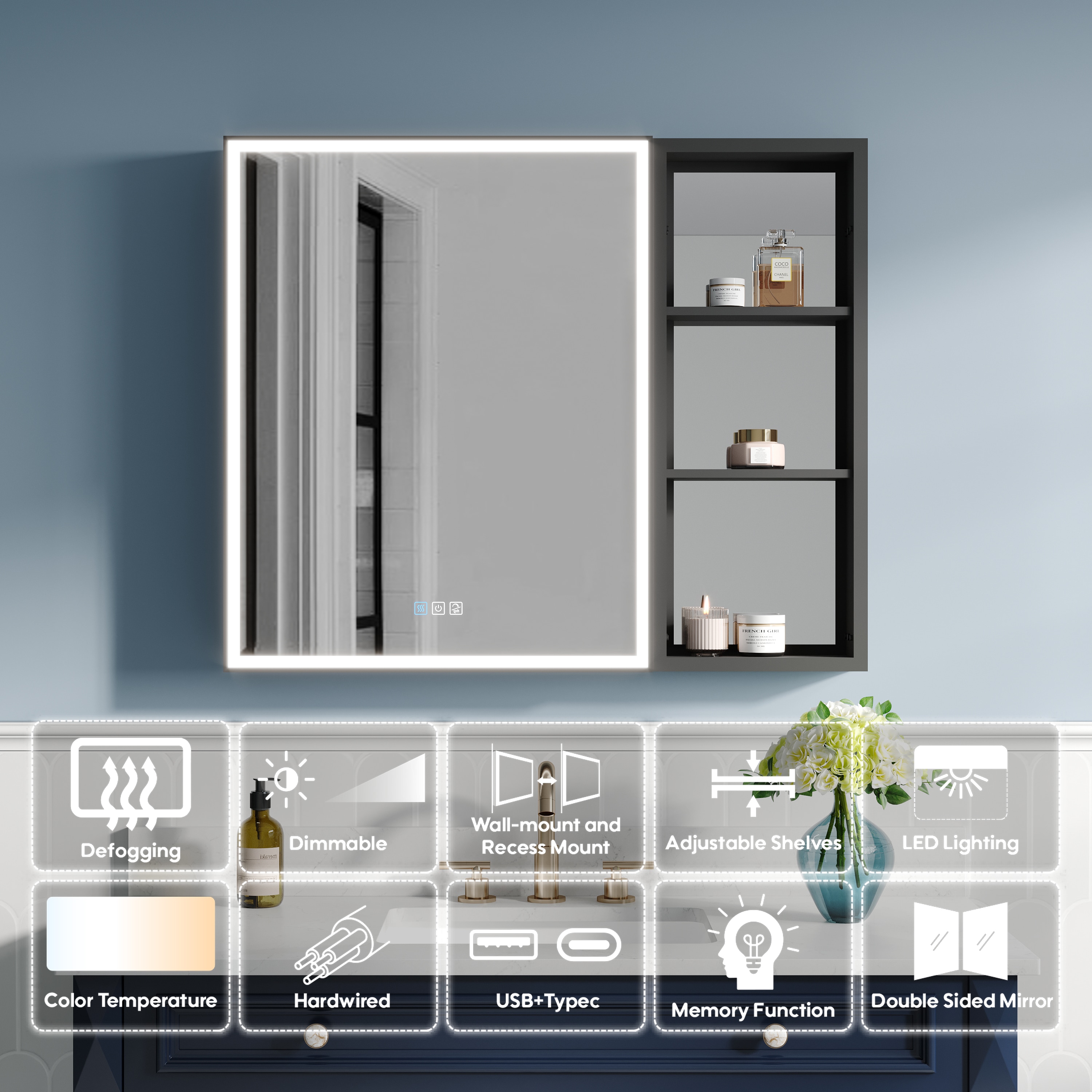 CALVON RC12-2430L-MC Bathroom-Medicine-Cabinets - View #2