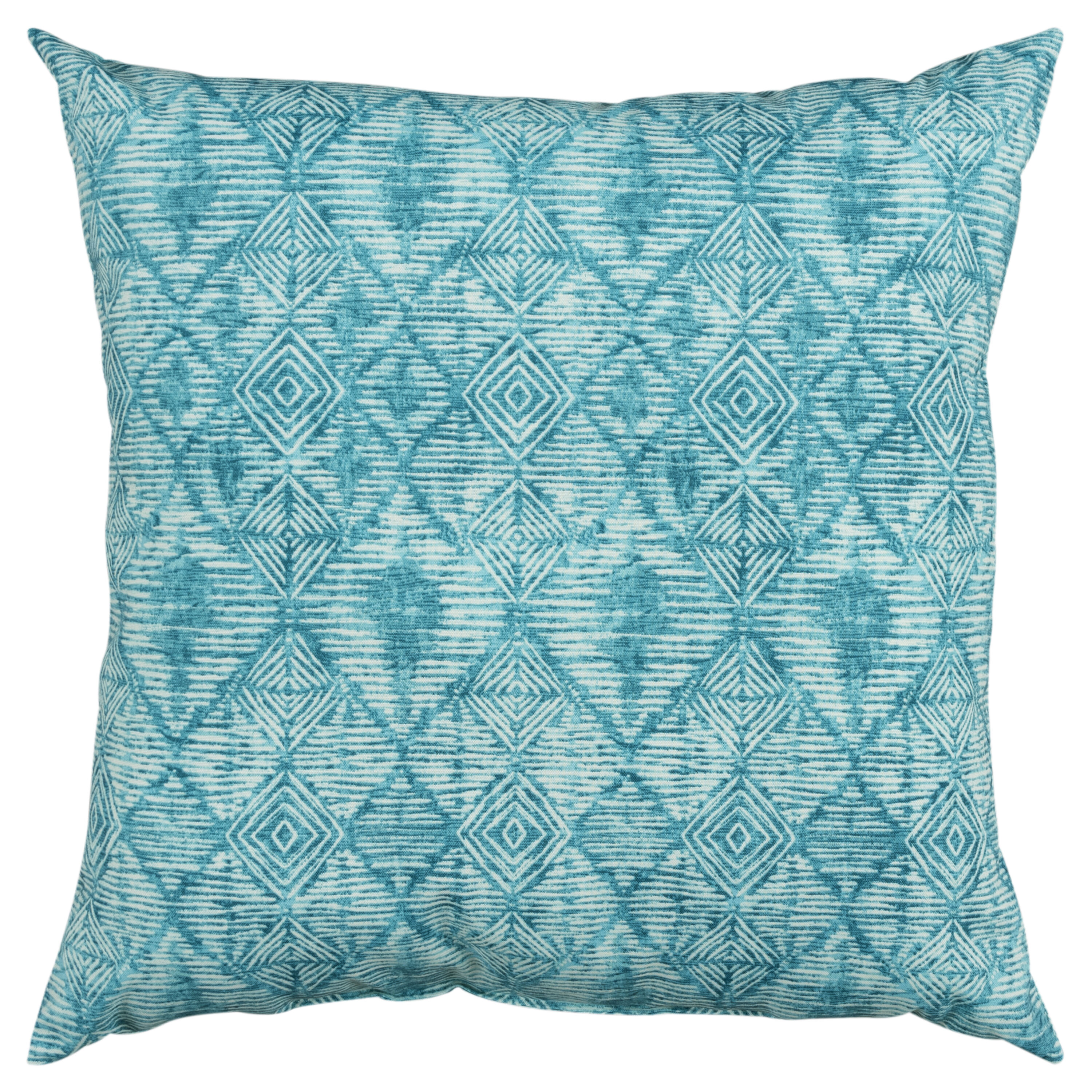 Rizzy Home Poly Filled Pillow 22-in X 22-in Teal 100% Polyester Outdoor ...