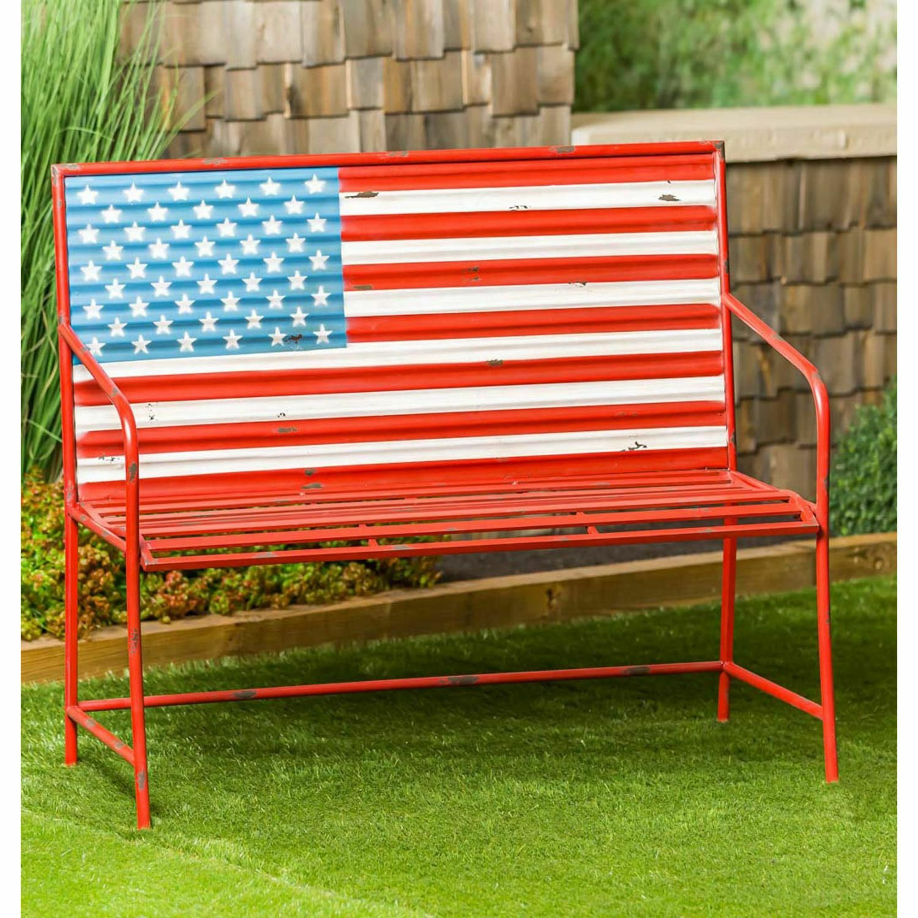 Evergreen 8MB026RW 42.2-in W x 35.5-in H Red Aluminum Garden Bench