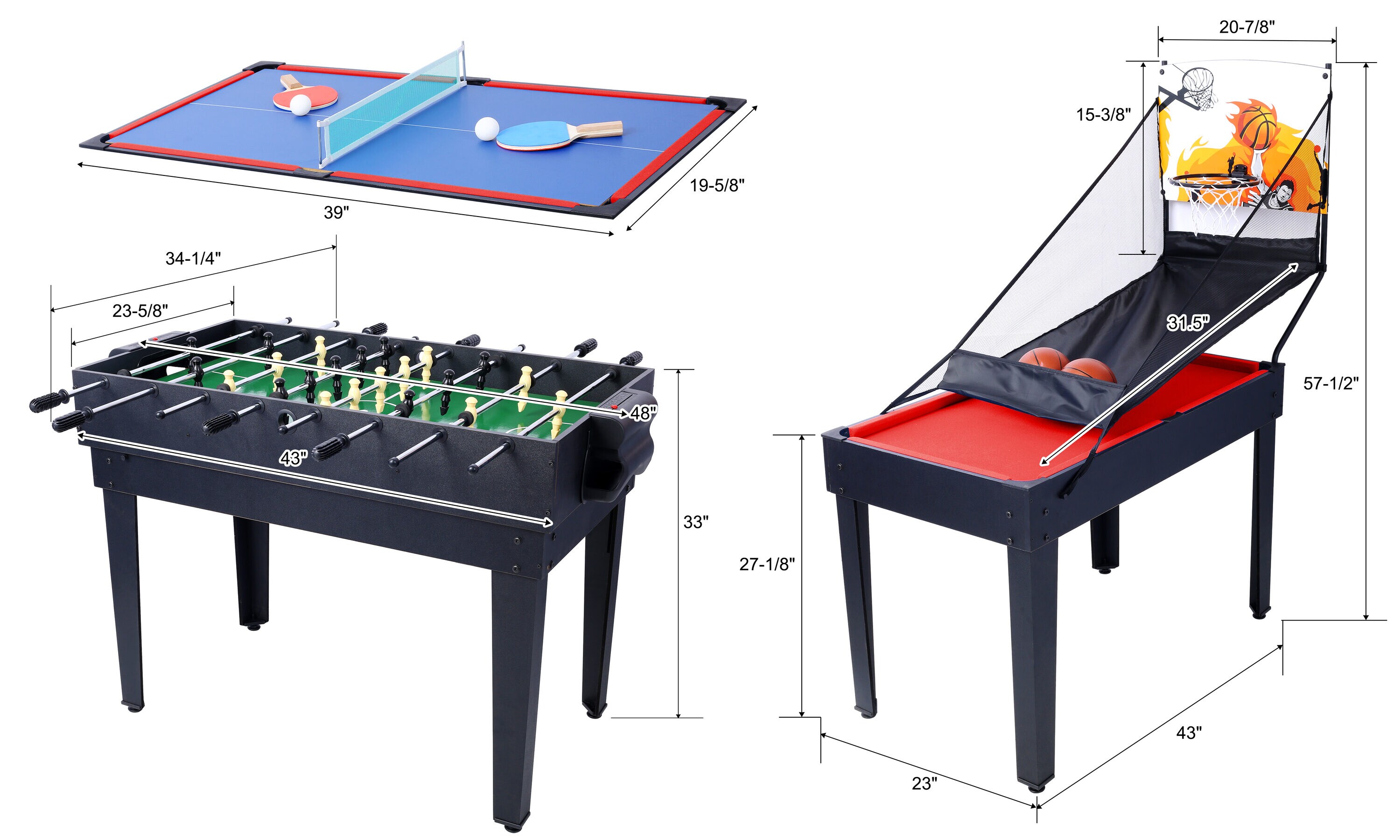 Kahomvis GH-QPH3-155 Multi-Game-Tables - View #7