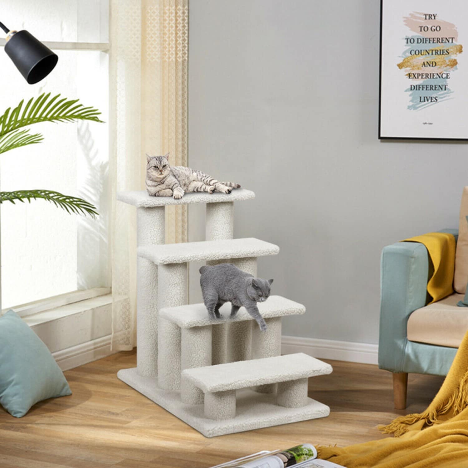 Mondawe 24-in x 16-in Gray Fleece Cat Shelves MO-PS7174 at Lowes.com