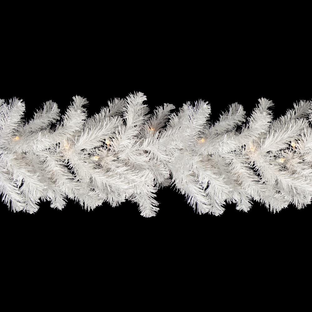 Northlight 9' x 12 Pre-Lit Snow White Artificial Christmas Garland - Clear Lights