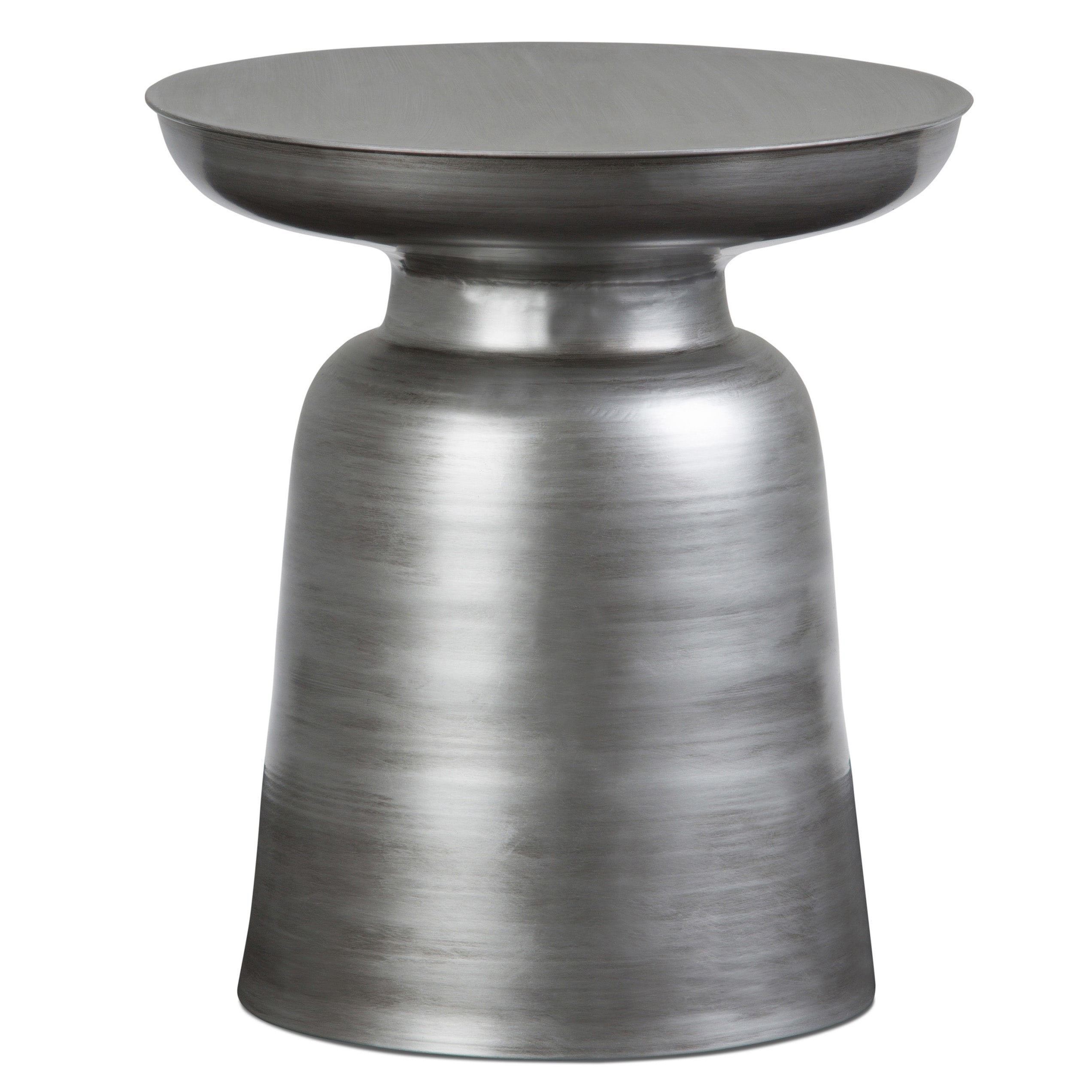 Simpli Home AXCMTBL-04-SL Toby 15.75-in W x 17.7-in H Silver Metal Round Modern End Table