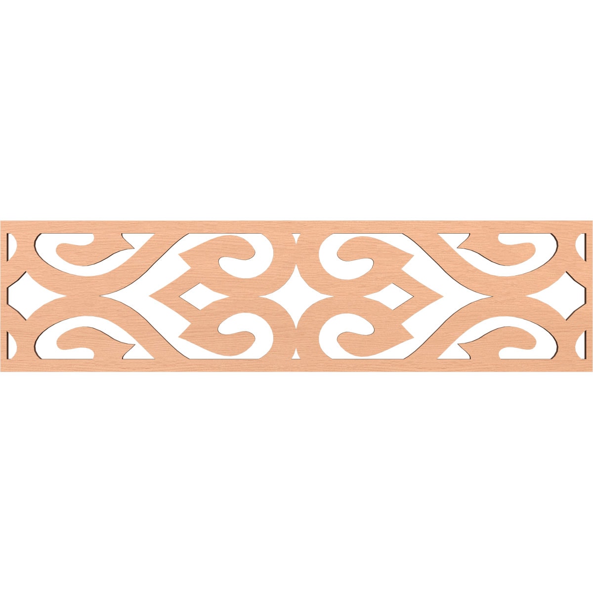 Ekena Millwork MLDB12X47KEEAL Keene Fretwork Flat Trim 13-in x 3.92-ft Alder Brown Unfinished 2155949 Pierced Wall Panel Moulding