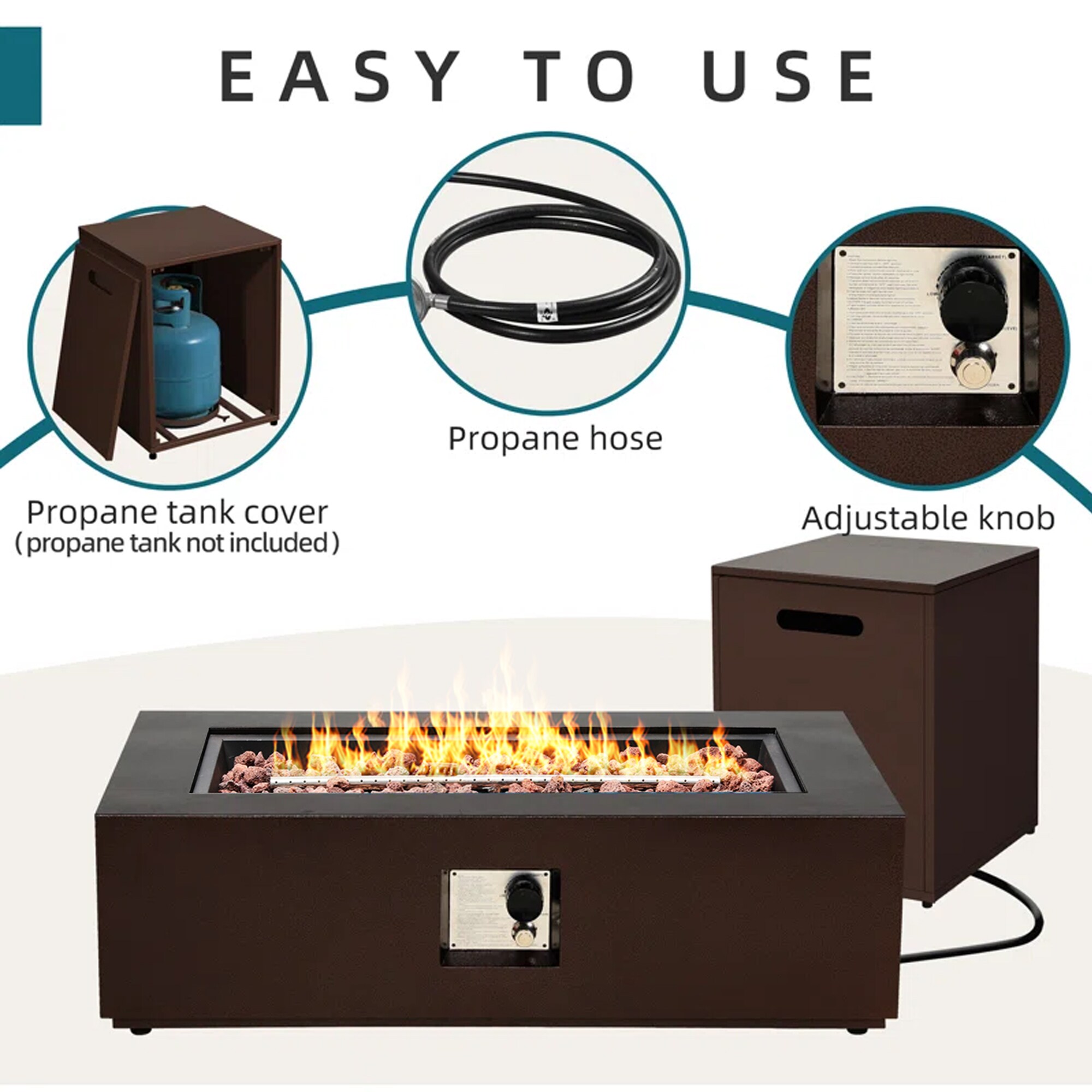 Patio Watcher LS-42T-FX-BR-WB Outdoor-Gas-Firepits - View #6