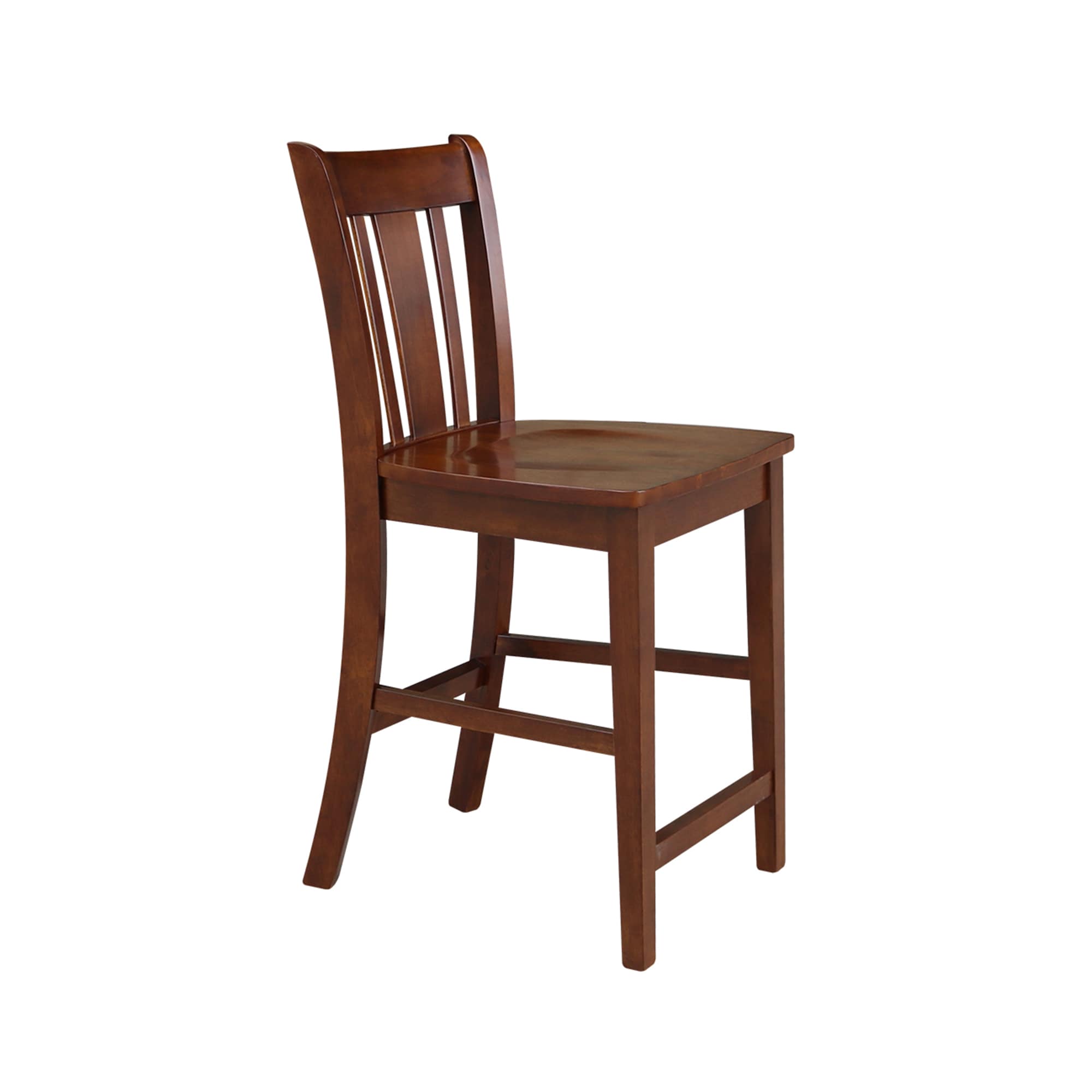 San Remo 24" Espresso Solid Wood Counter-Height Stool