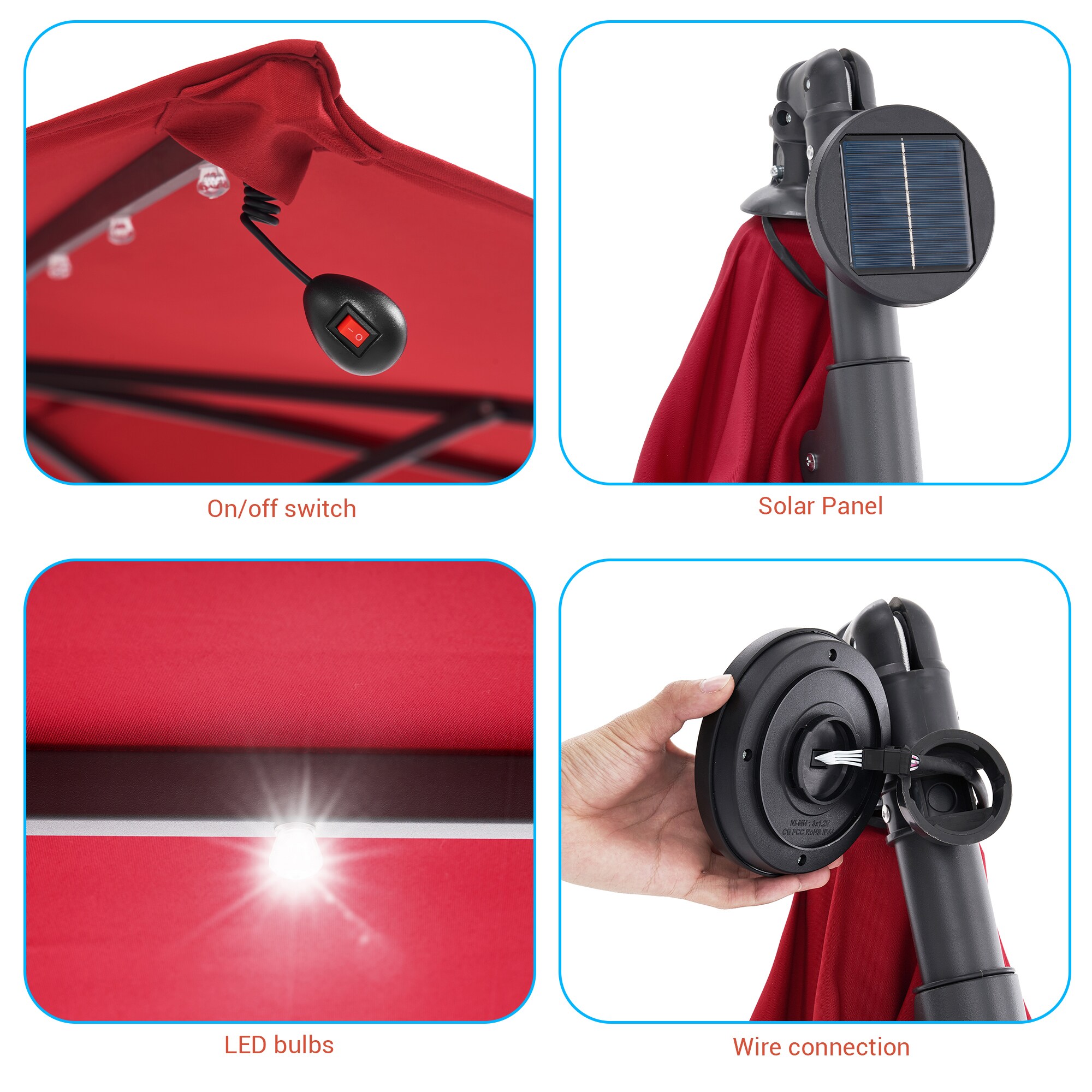 ACEGOSES LW-ROF-34R-LED Umbrellas-2 - View #2