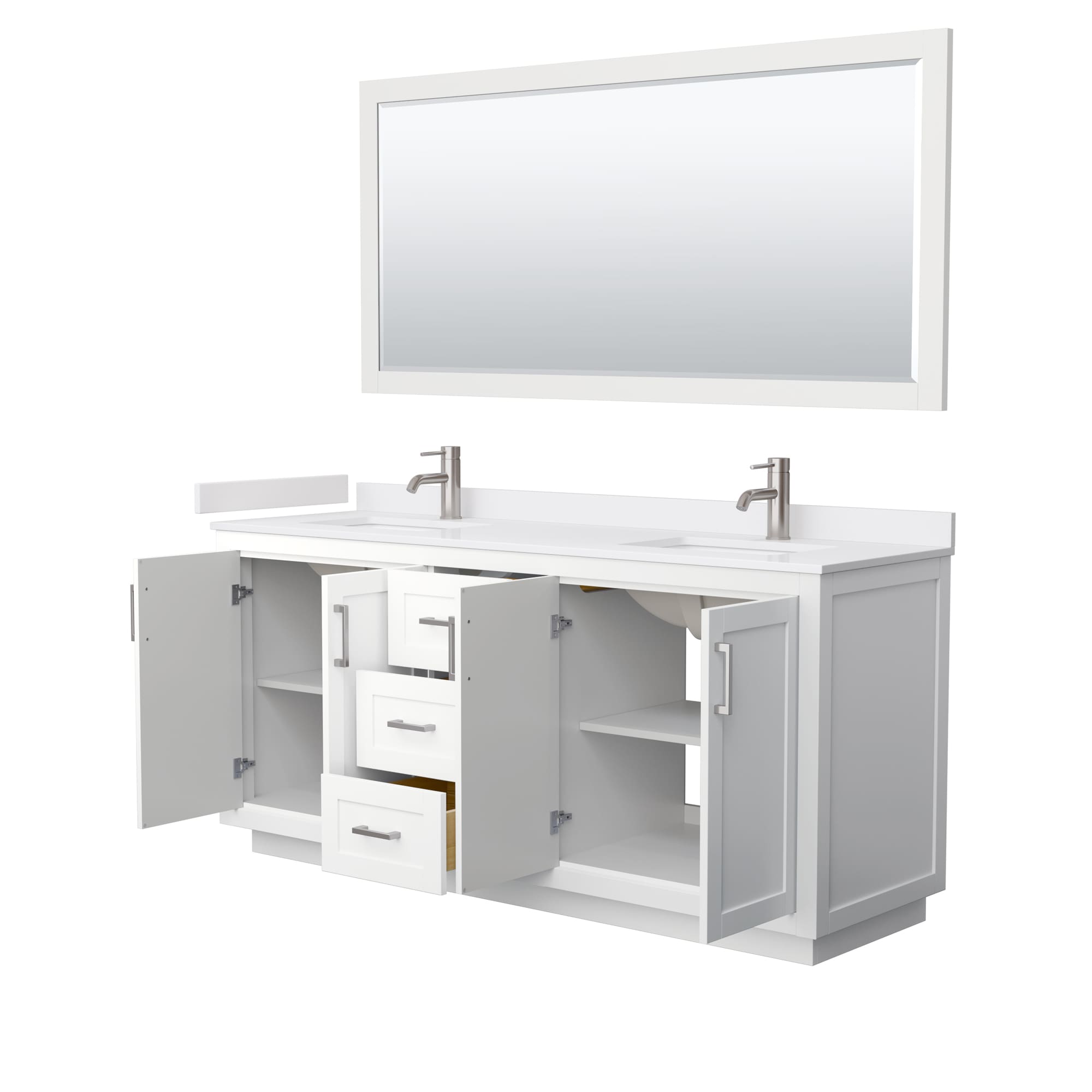 Wyndham Collection WCF292972DWHWCUNSM70 Bath-Vanity-Combo - View #3