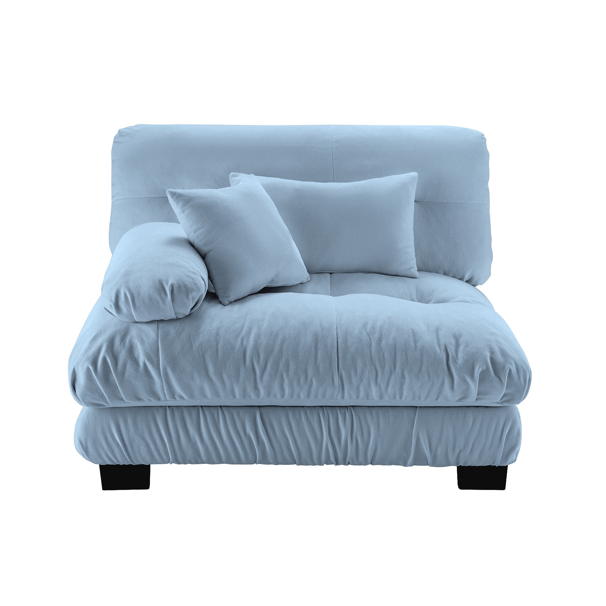 Horizons Prime 47 inch Blue Chenille 1-Seat Sofa Chair with 2 Pillows and Sturdy Solid Wood Frame