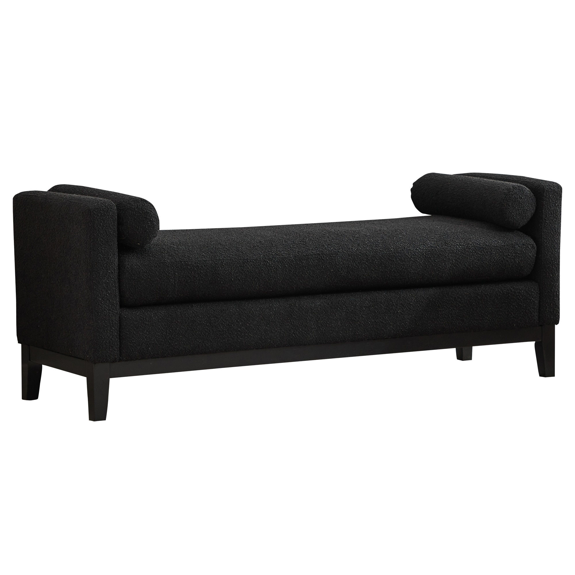 Hrinhom HC-W4002-BLACK Modern BLACK Accent Bench 66.3-in x 20.9-in x 24.8-in