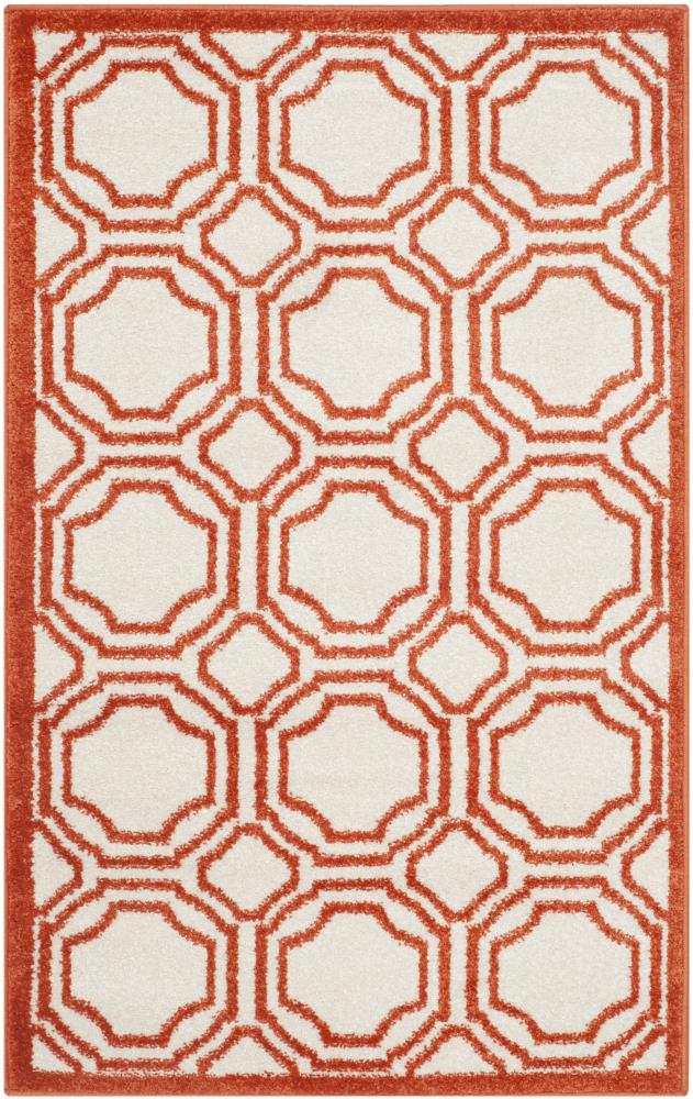 Safavieh AMT411F-24 Mosaic 3 x 4 (ft) Loomed Polypropylene Ivory/Orange Rectangular Indoor/Outdoor Trellis Throw rug