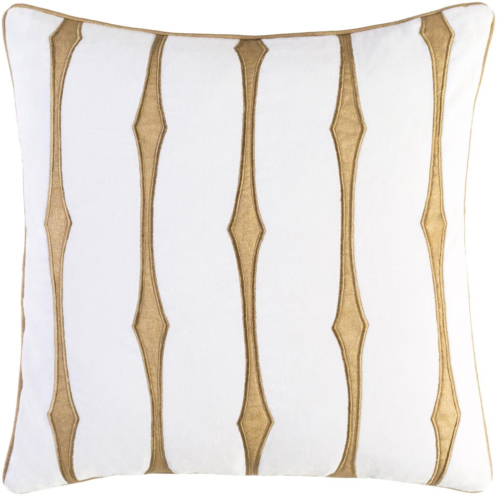 Surya GS002-2020 Graphic Stripe 20-in x 20-in White/Tan Indoor Decorative Cover