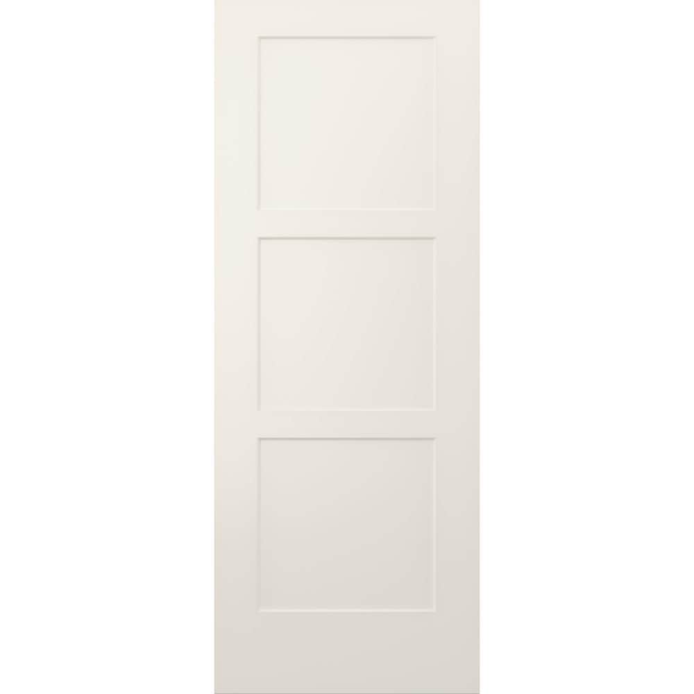 JELD-WEN LOWOLJW235301056 Birkdale 32-in x 80-in Primed 3-panel square Smooth Hollow core Primed Molded composite Slab Door