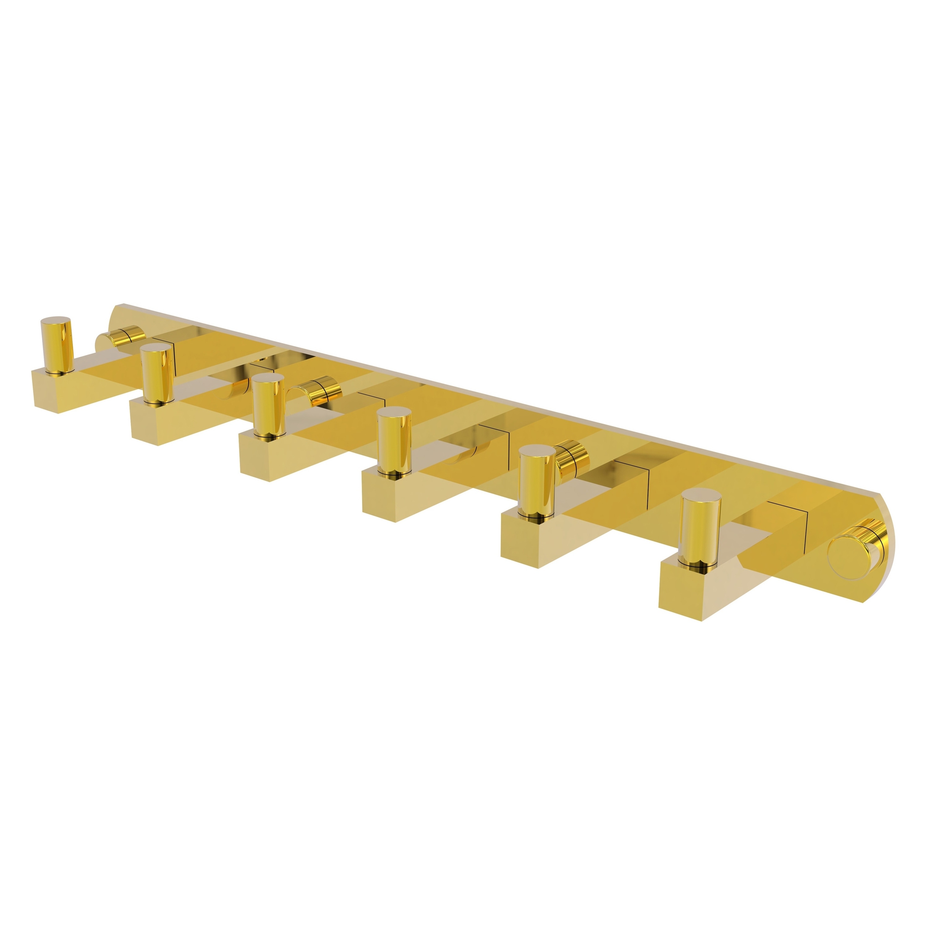Allied Brass MT-20-6-PB Montero Polished Brass 6 -Hook Wall mount Towel Hook