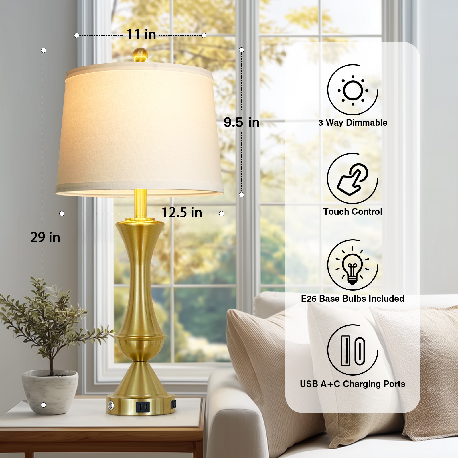 UrFurnishings TD-853 Table-Lamps - View #4