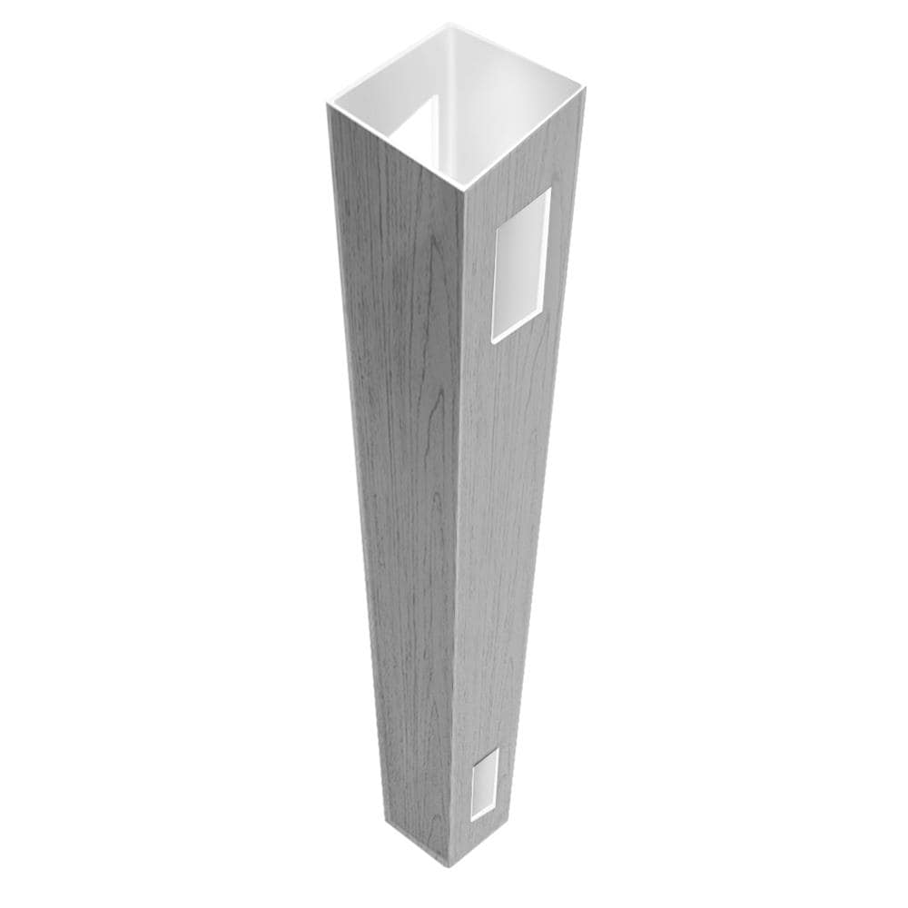 Freedom 8.5-ft H x 5-in W Woodgrain Gray Vinyl Line Fence Post (Assembled)
