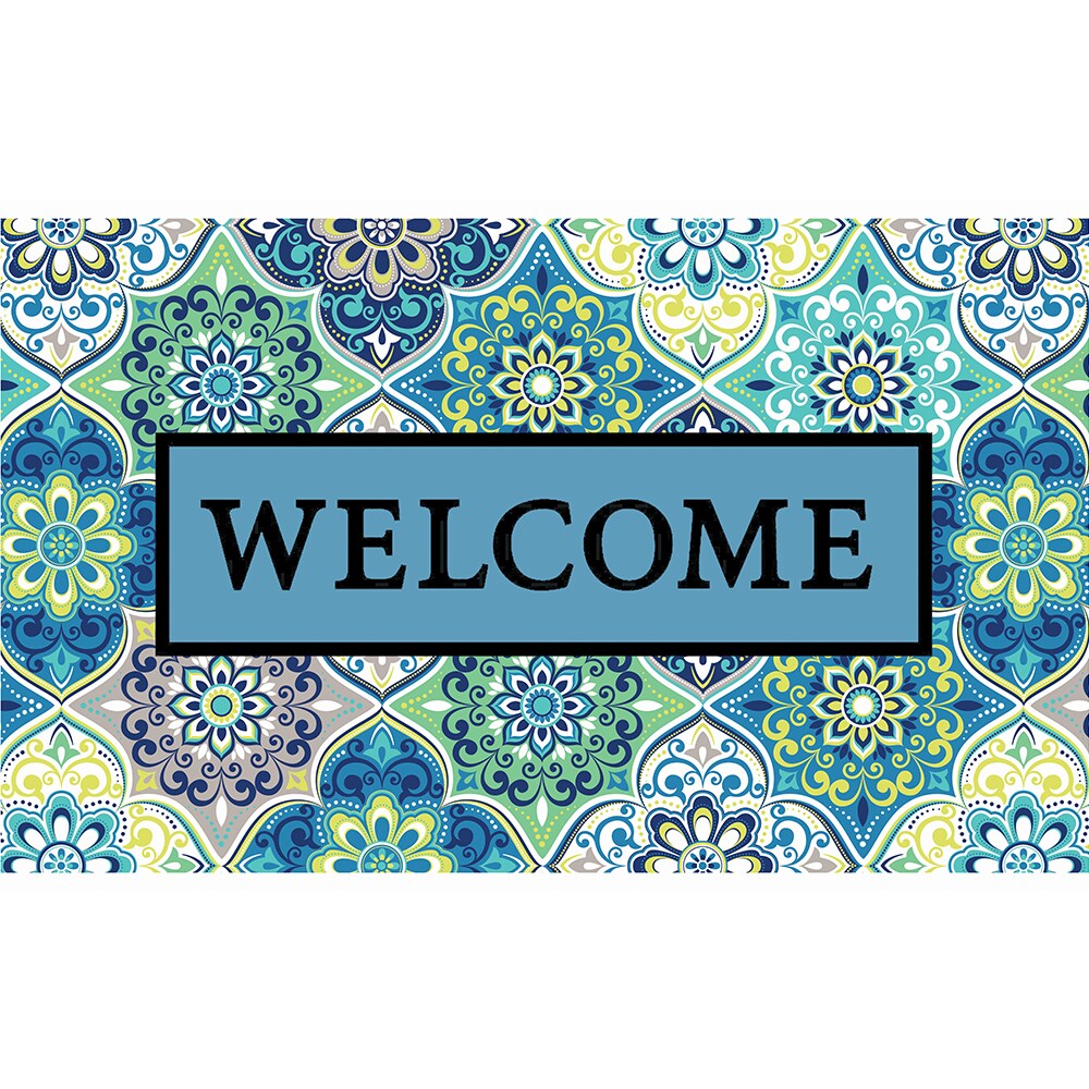 Apache Mills, Inc. 730-2319 2-ft x 3-ft Blue Recycled Rubber Rectangular Outdoor Door Mat